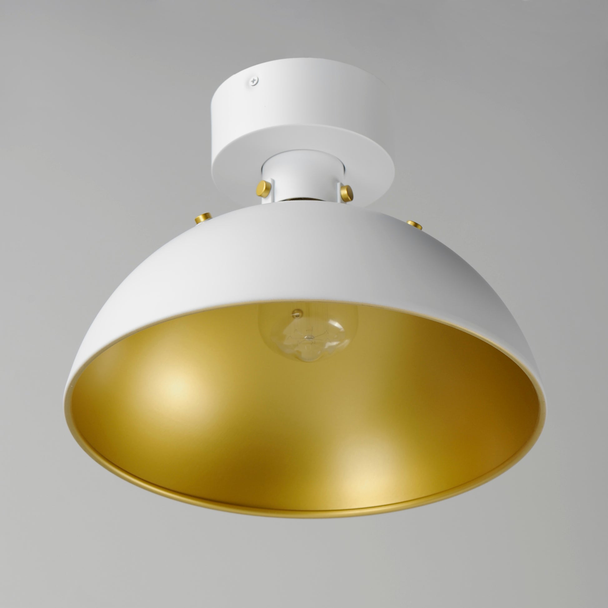 Dawn Flush Mount White/Satin Brass by Maxim Lighting