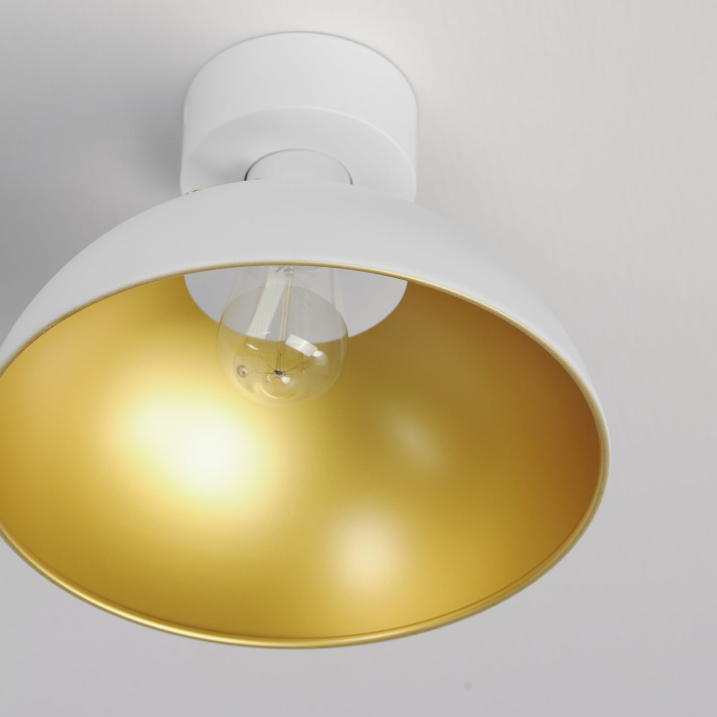 Dawn Flush Mount White/Satin Brass by Maxim Lighting
