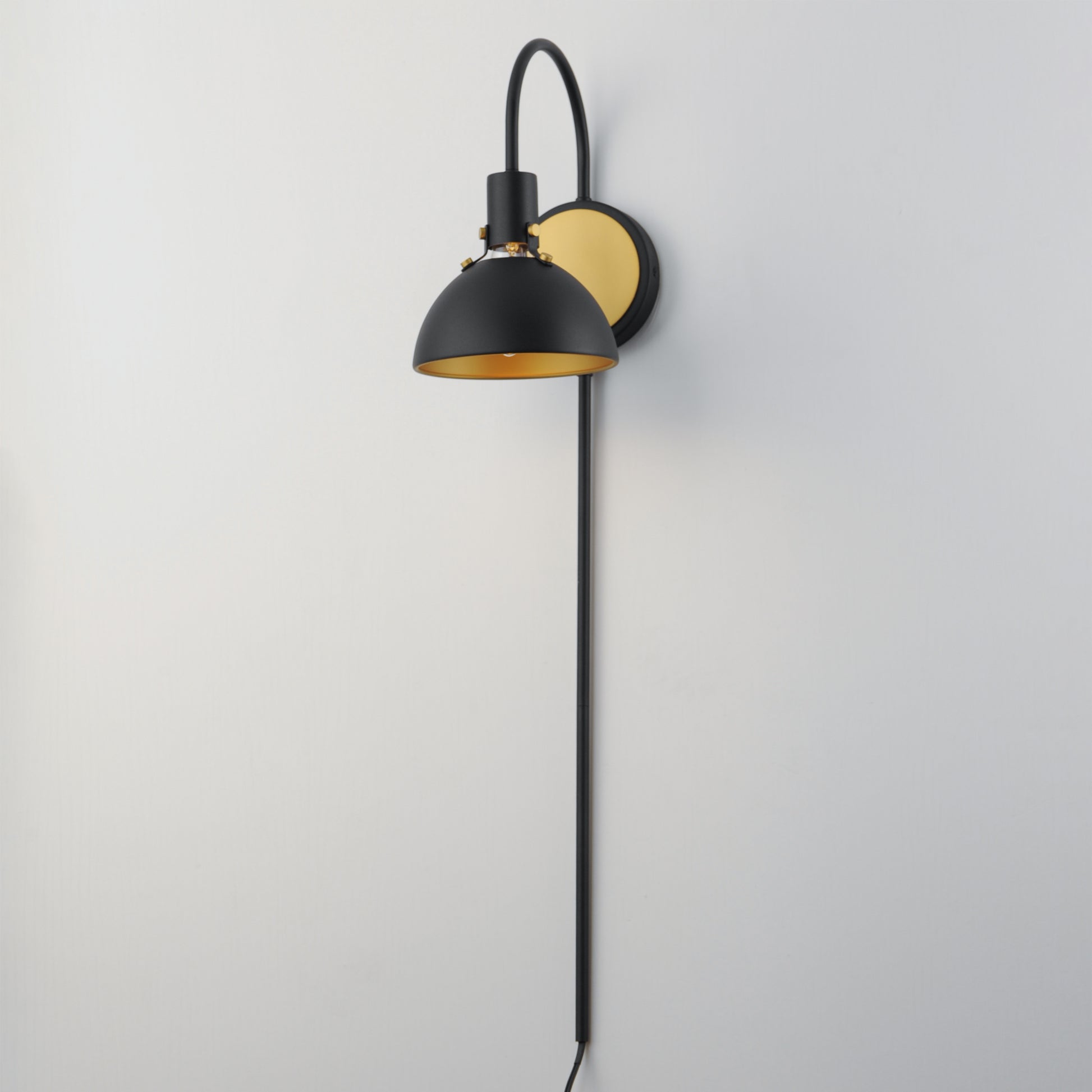 Dawn Pin Up Wall Sconce Antique Brass/Black by Maxim Lighting