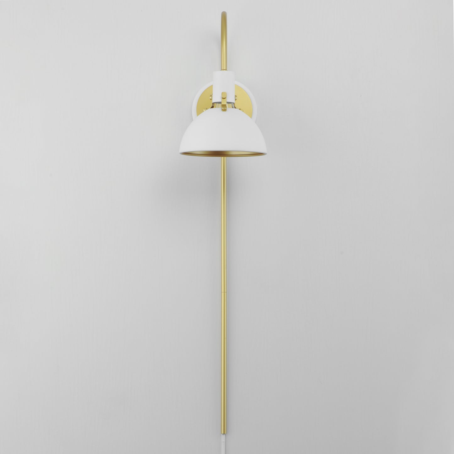 Dawn Pin Up Wall Sconce White/Satin Brass by Maxim Lighting
