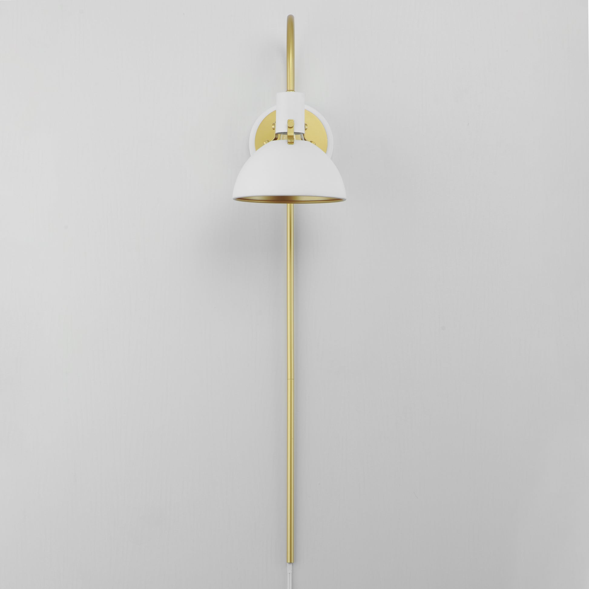 Dawn Pin Up Wall Sconce White/Satin Brass by Maxim Lighting