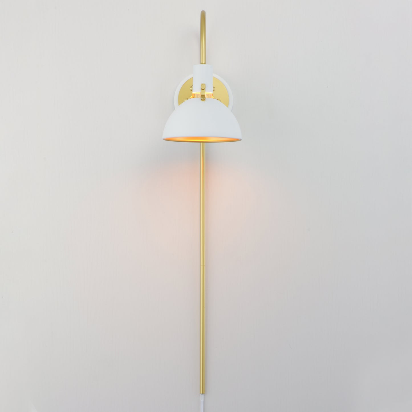 Dawn Pin Up Wall Sconce White/Satin Brass by Maxim Lighting