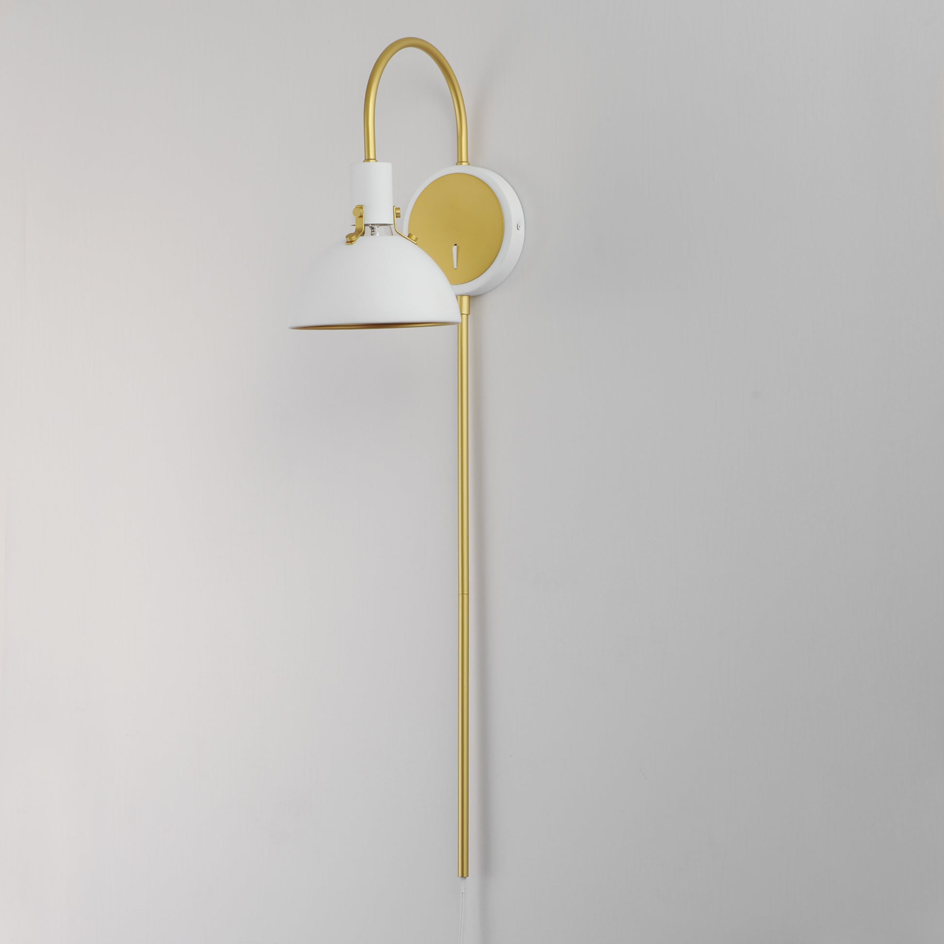 Dawn Pin Up Wall Sconce White/Satin Brass by Maxim Lighting