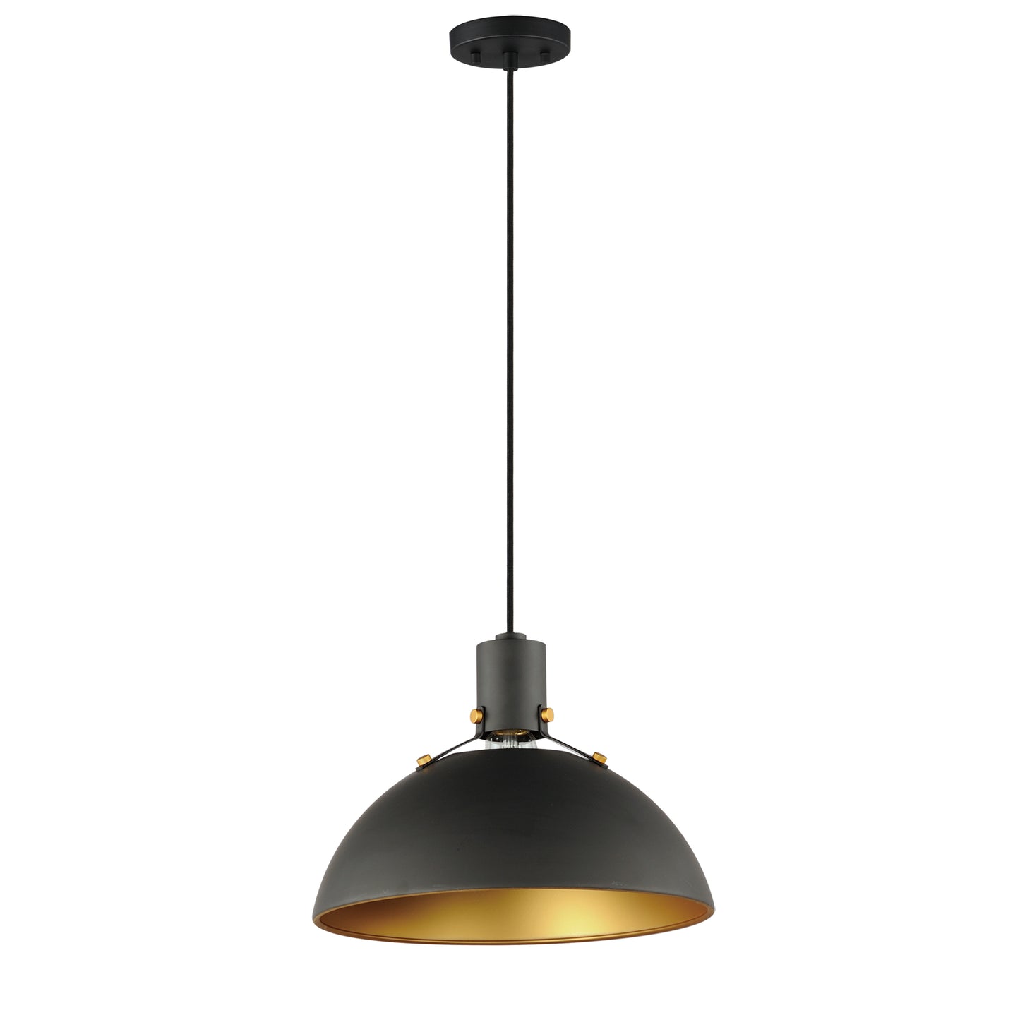 Dawn 12.5" Pendant Antique Brass/Black by Maxim Lighting
