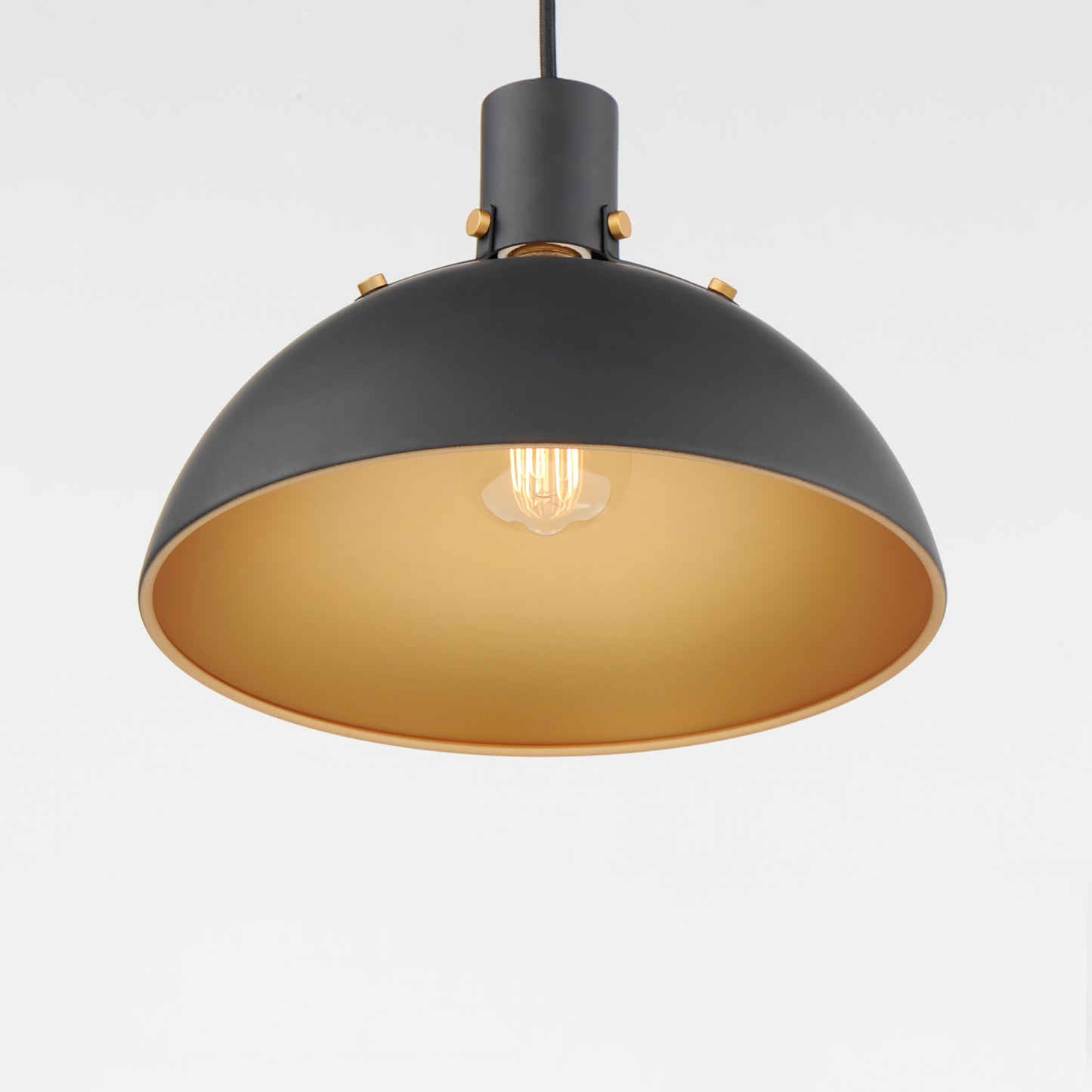 Dawn 12.5" Pendant Antique Brass/Black by Maxim Lighting