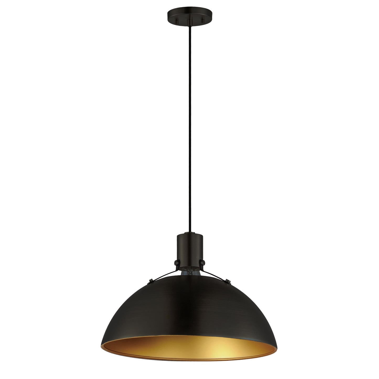 Dawn 15.5" Pendant Antique Brass/Black by Maxim Lighting