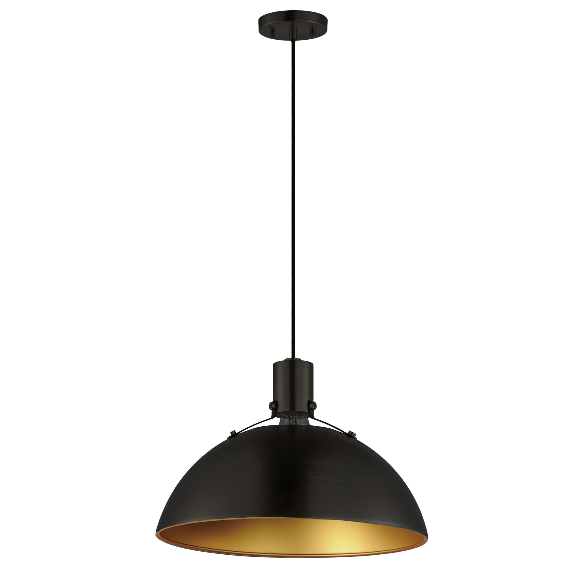 Dawn 15.5" Pendant Antique Brass/Black by Maxim Lighting