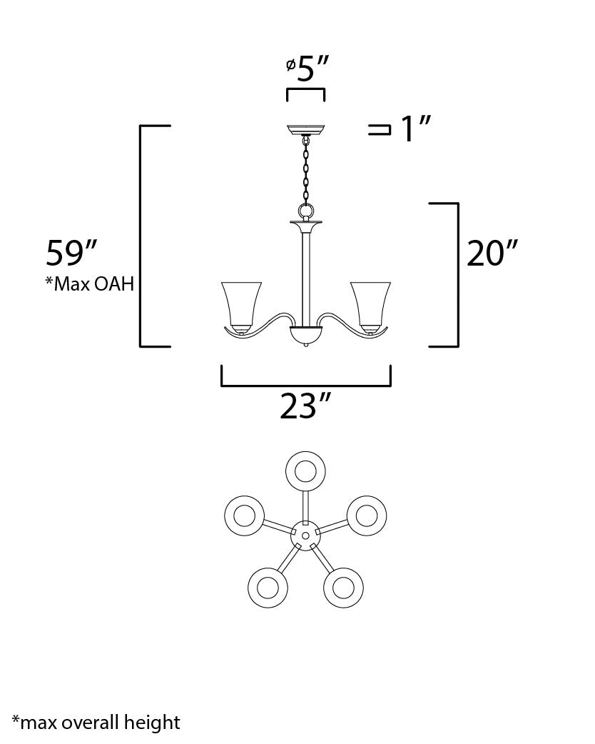 Vital 5-Light Chandelier Oil Rubbed Bronze by Maxim Lighting