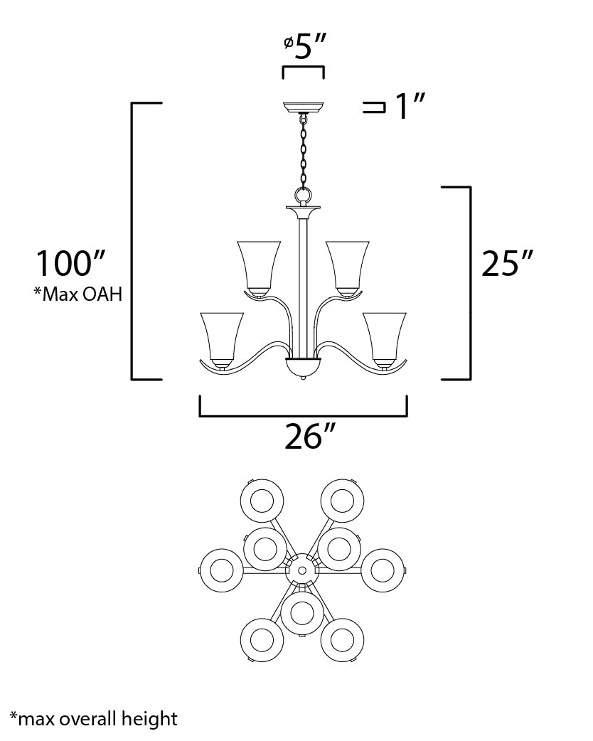 Vital 9-Light Chandelier Oil Rubbed Bronze by Maxim Lighting