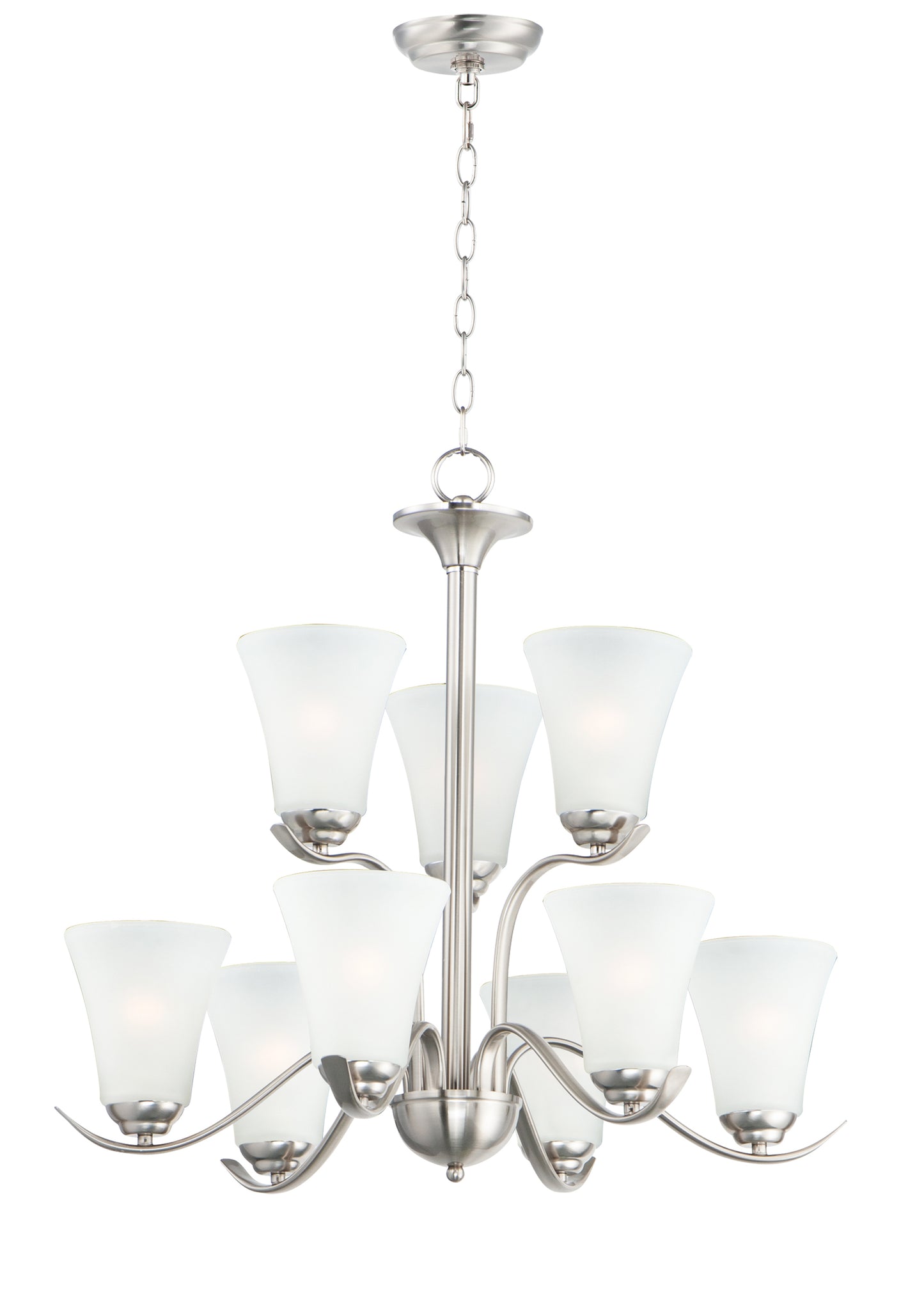Vital 9-Light Chandelier Satin Nickel by Maxim Lighting