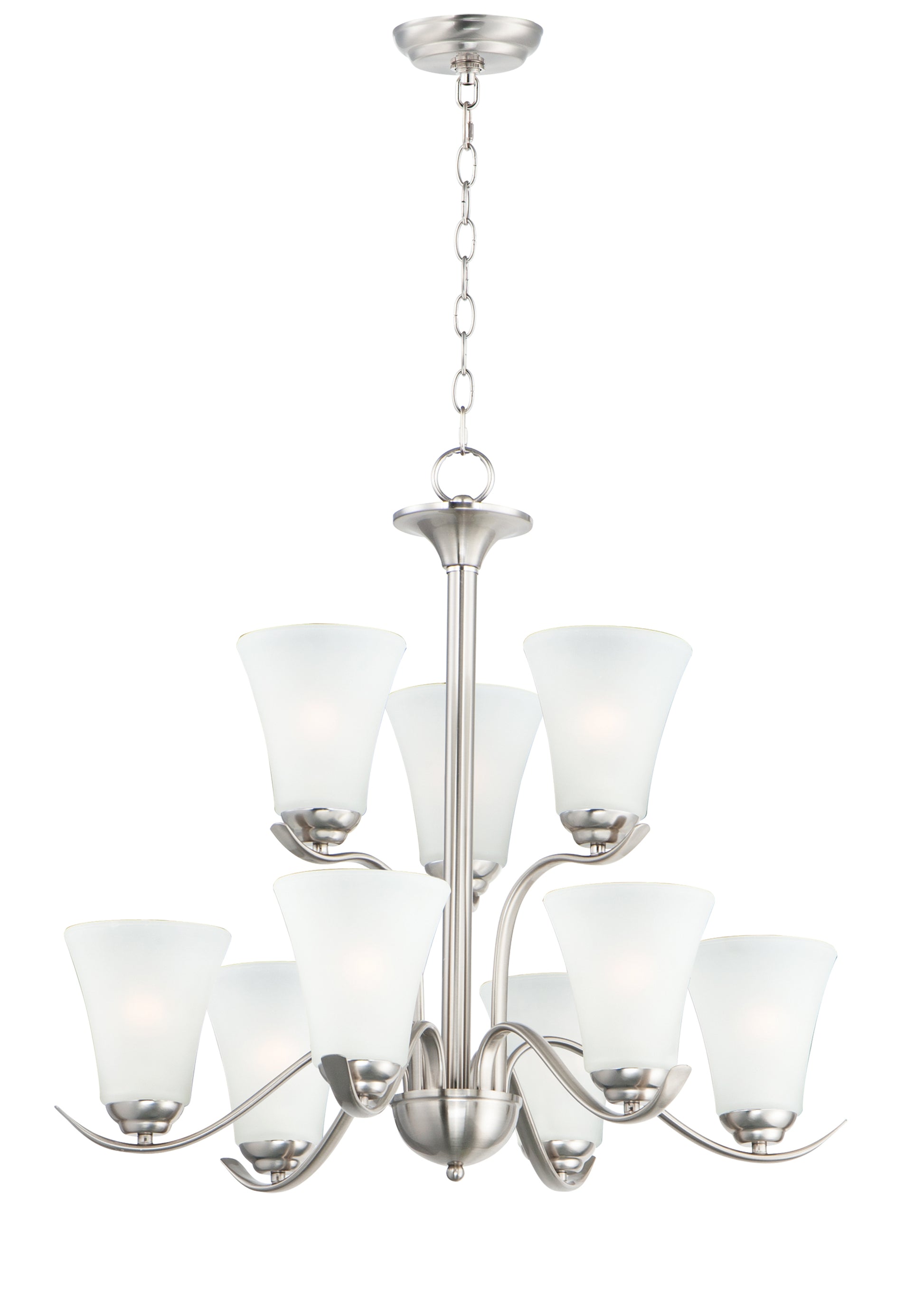 Vital 9-Light Chandelier Satin Nickel by Maxim Lighting
