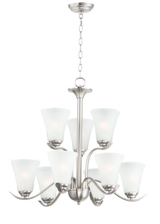 Vital 9-Light Chandelier Satin Nickel by Maxim Lighting
