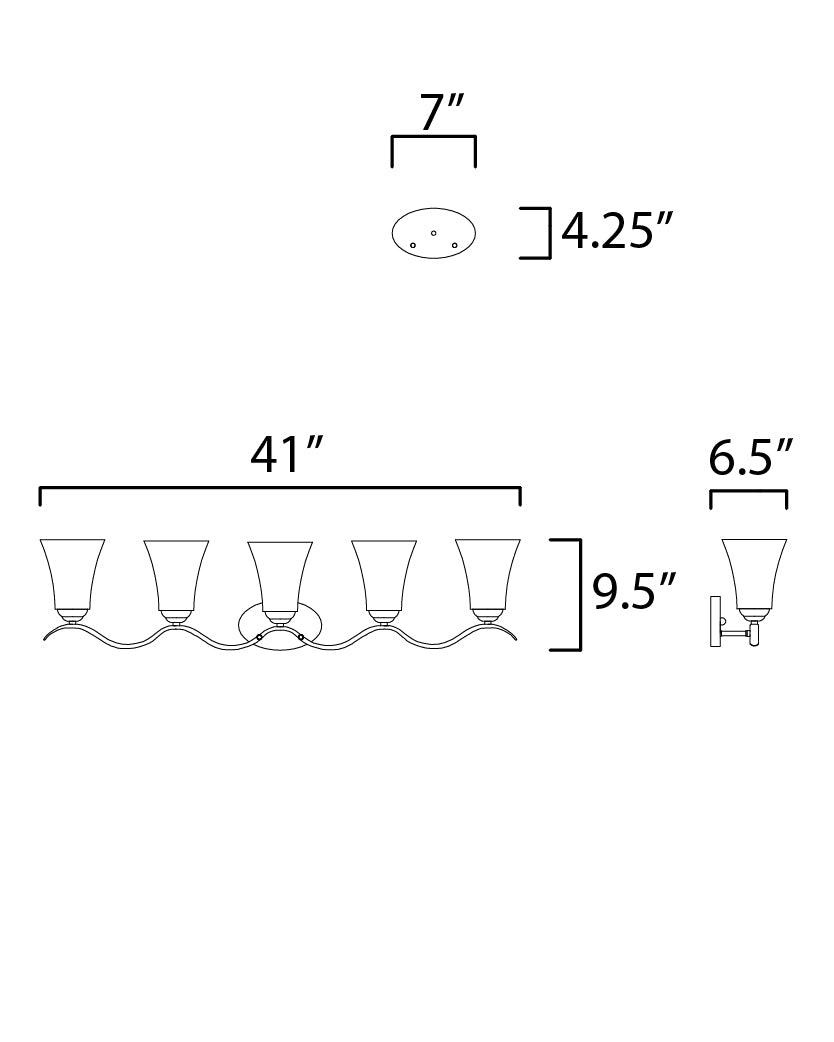Vital 5-Light Bath Vanity Polished Chrome by Maxim Lighting