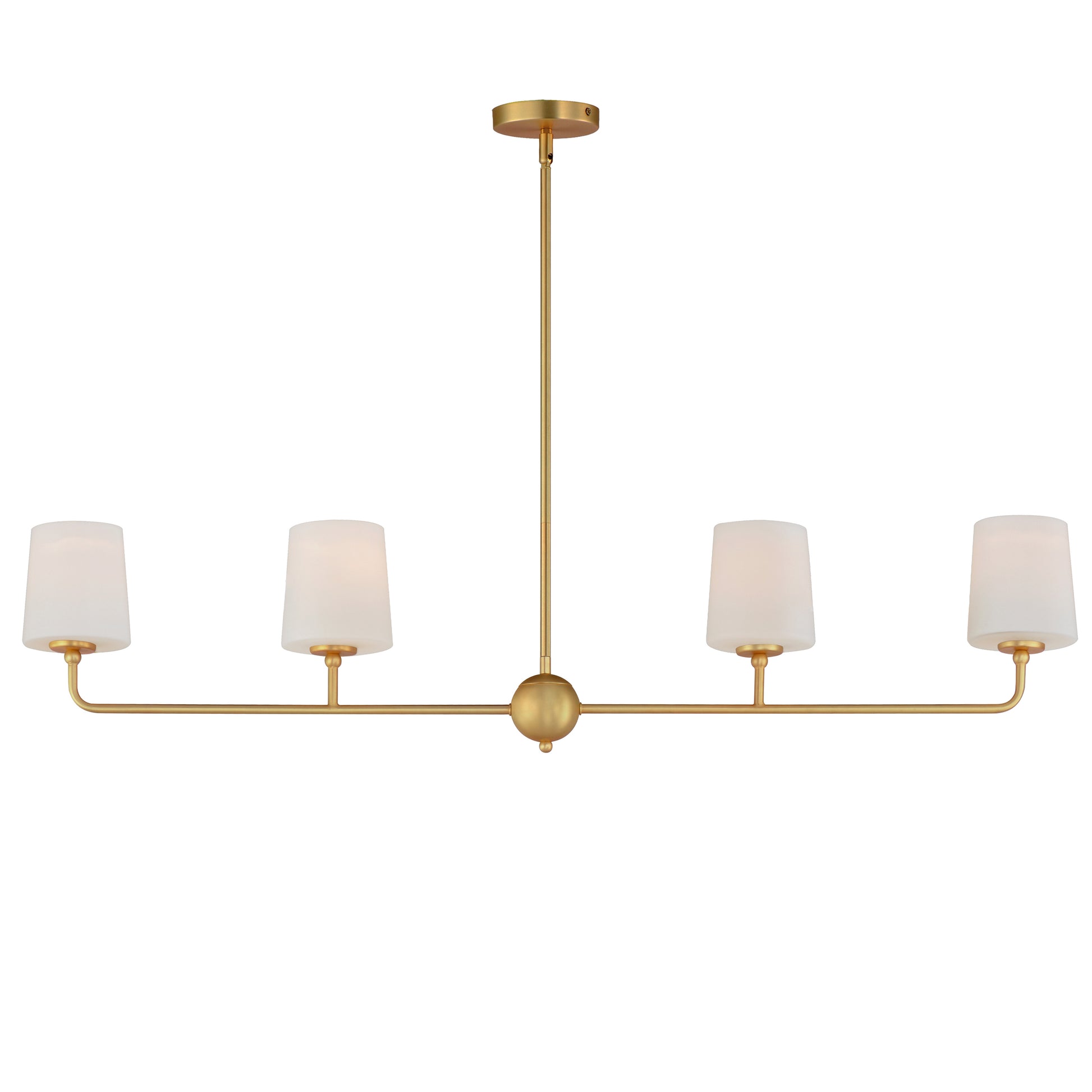 Bristol 4-Light Linear Chandelier Satin Brass by Maxim Lighting