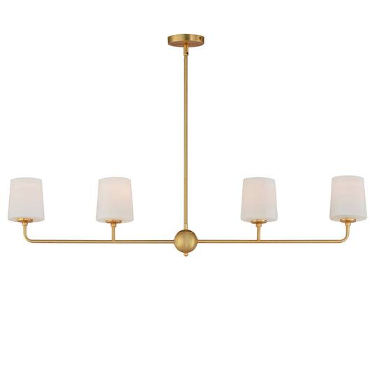 Bristol 4-Light Linear Chandelier Satin Brass by Maxim Lighting