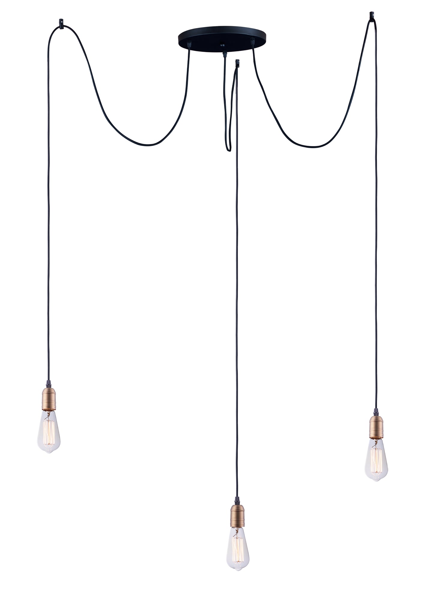 Early Electric 3-Light Pendant Black/Antique Brass by Maxim Lighting