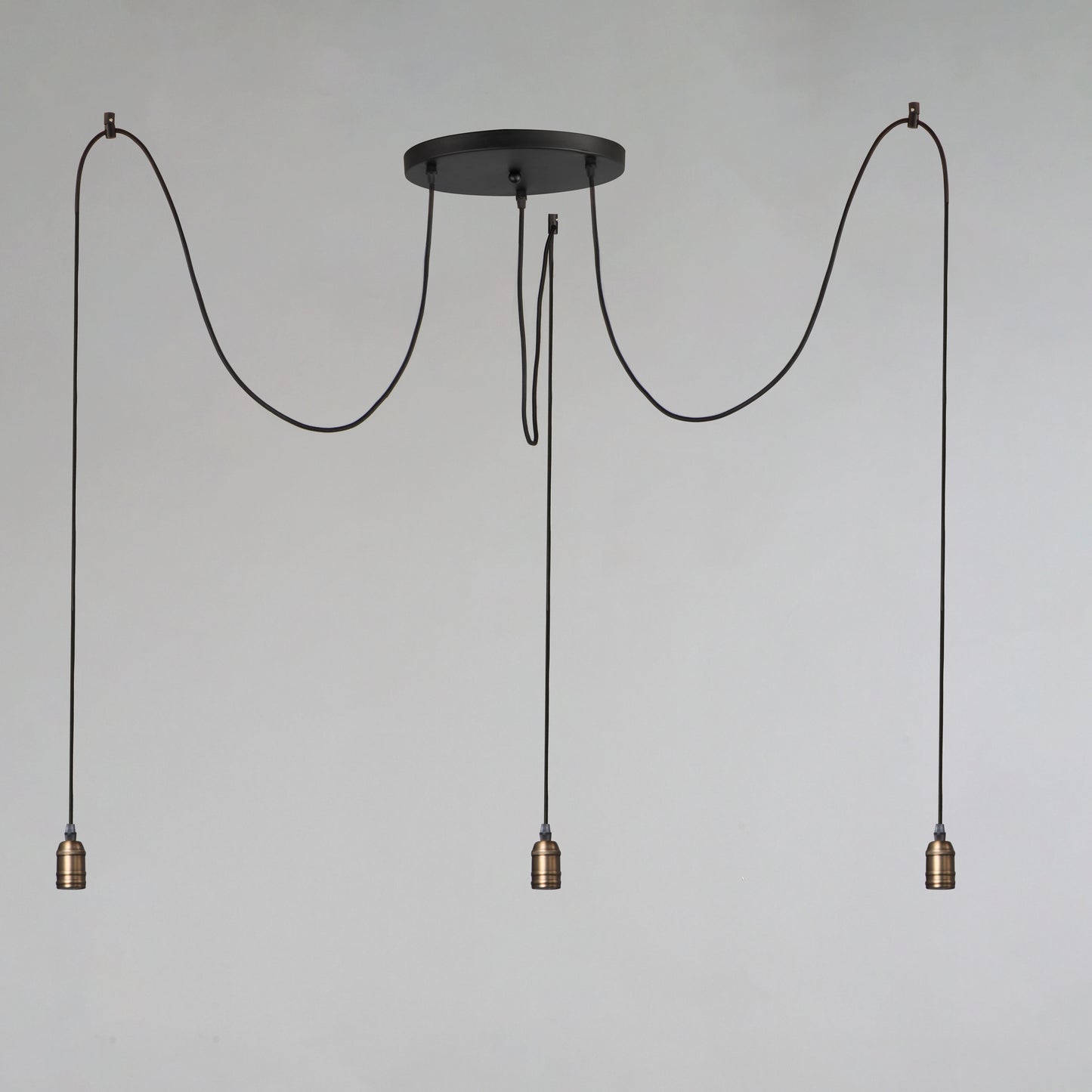 Early Electric 3-Light Pendant Black/Antique Brass by Maxim Lighting