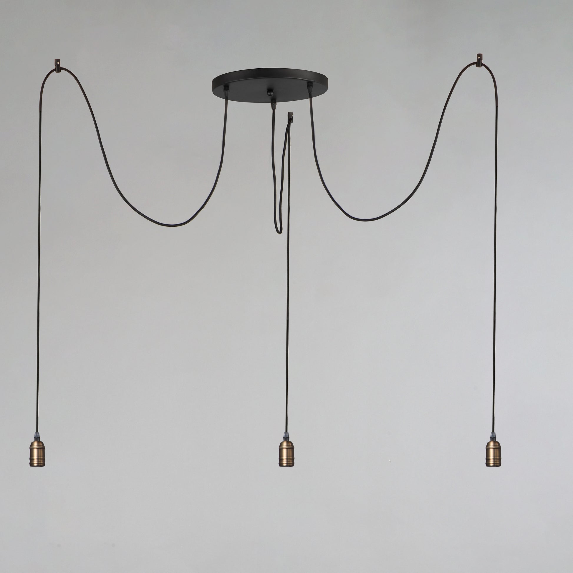 Early Electric 3-Light Pendant Black/Antique Brass by Maxim Lighting