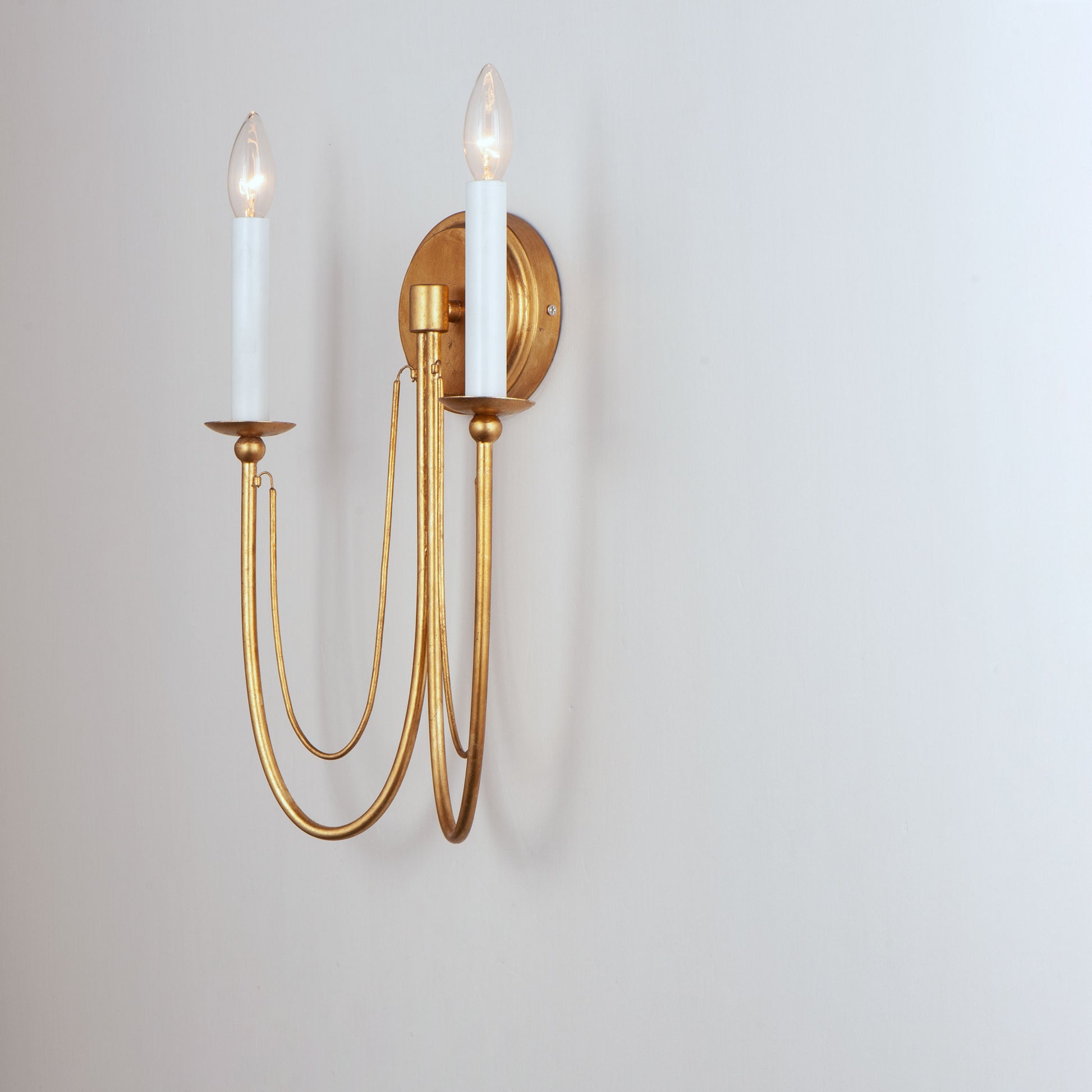 Plumette 2-Light Wall Sconce Gold Leaf by Maxim Lighting