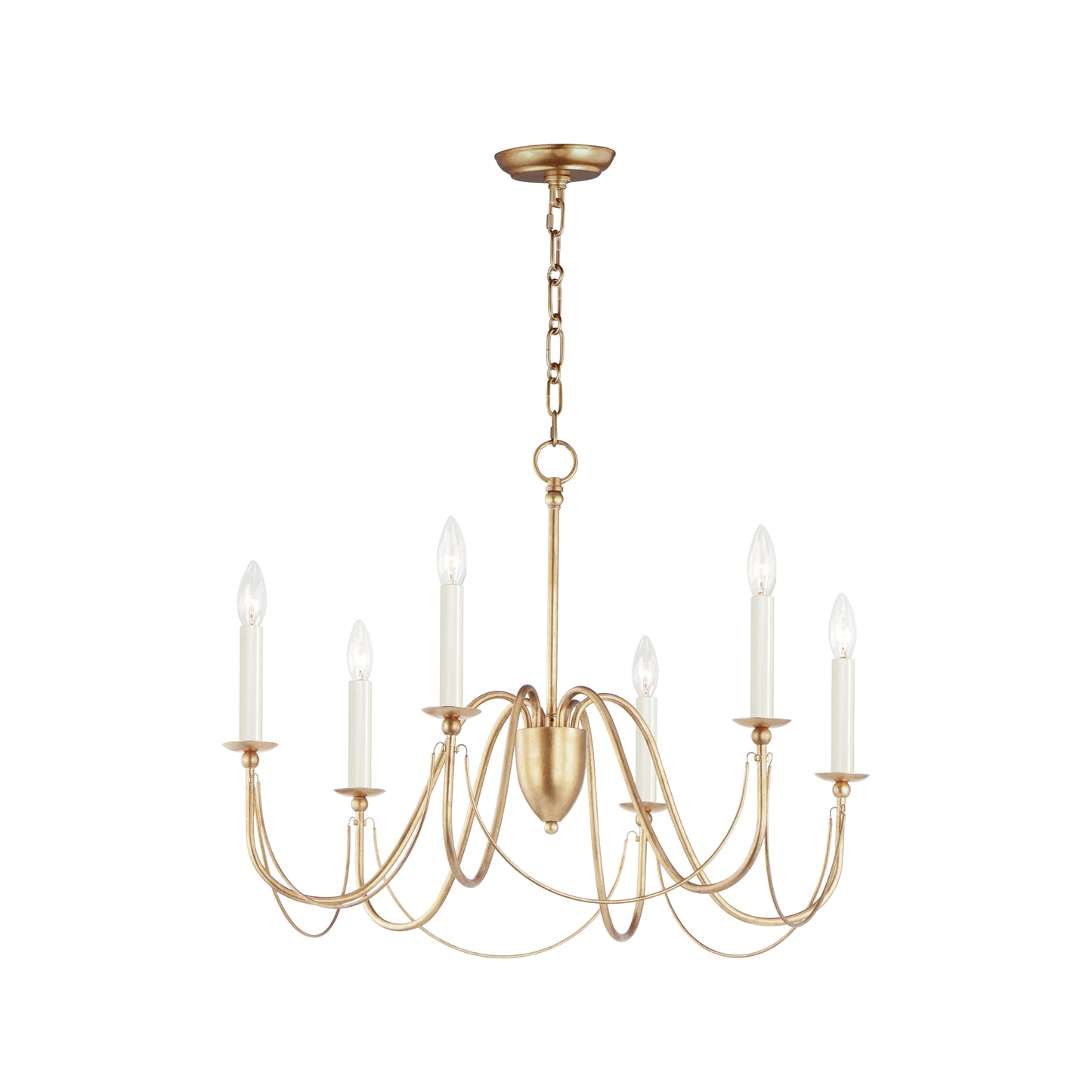 Plumette 6-Light Chandelier Gold Leaf by Maxim Lighting