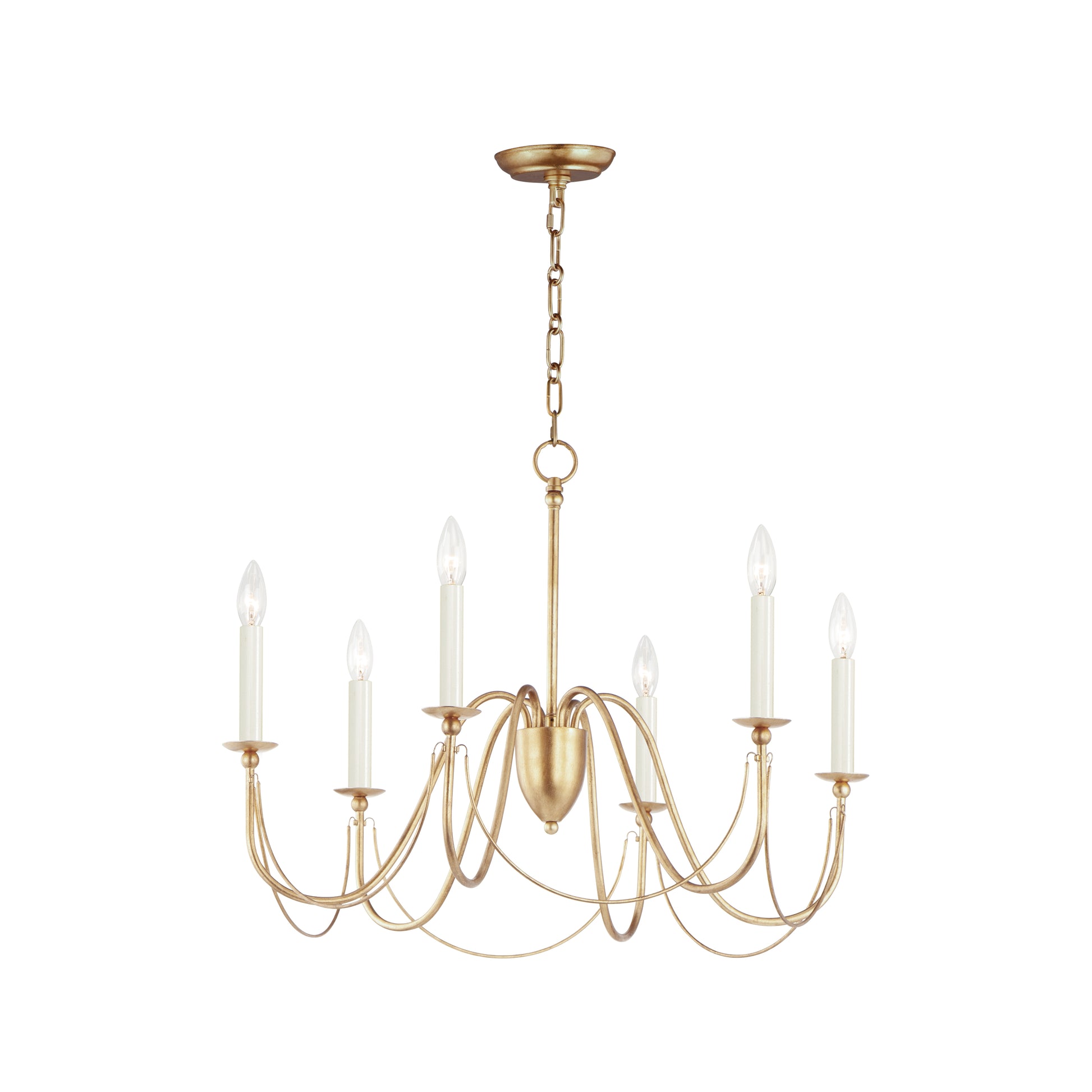 Plumette 6-Light Chandelier Gold Leaf by Maxim Lighting