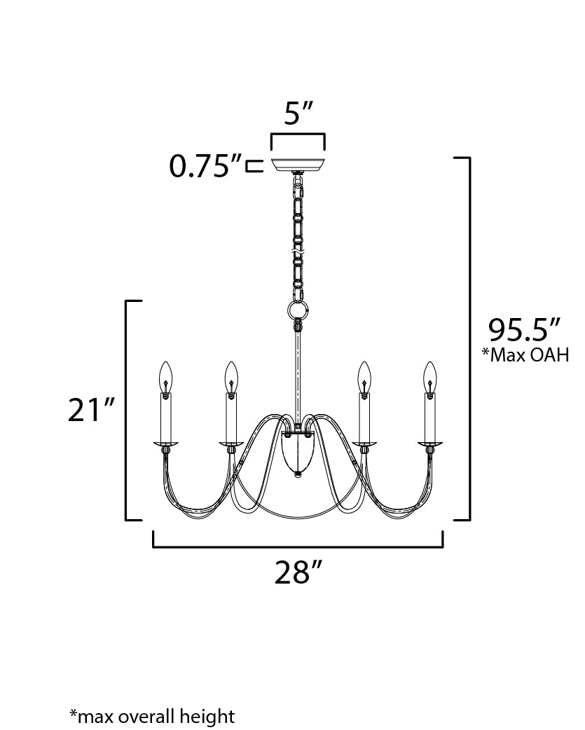 Plumette 6-Light Chandelier Gold Leaf by Maxim Lighting