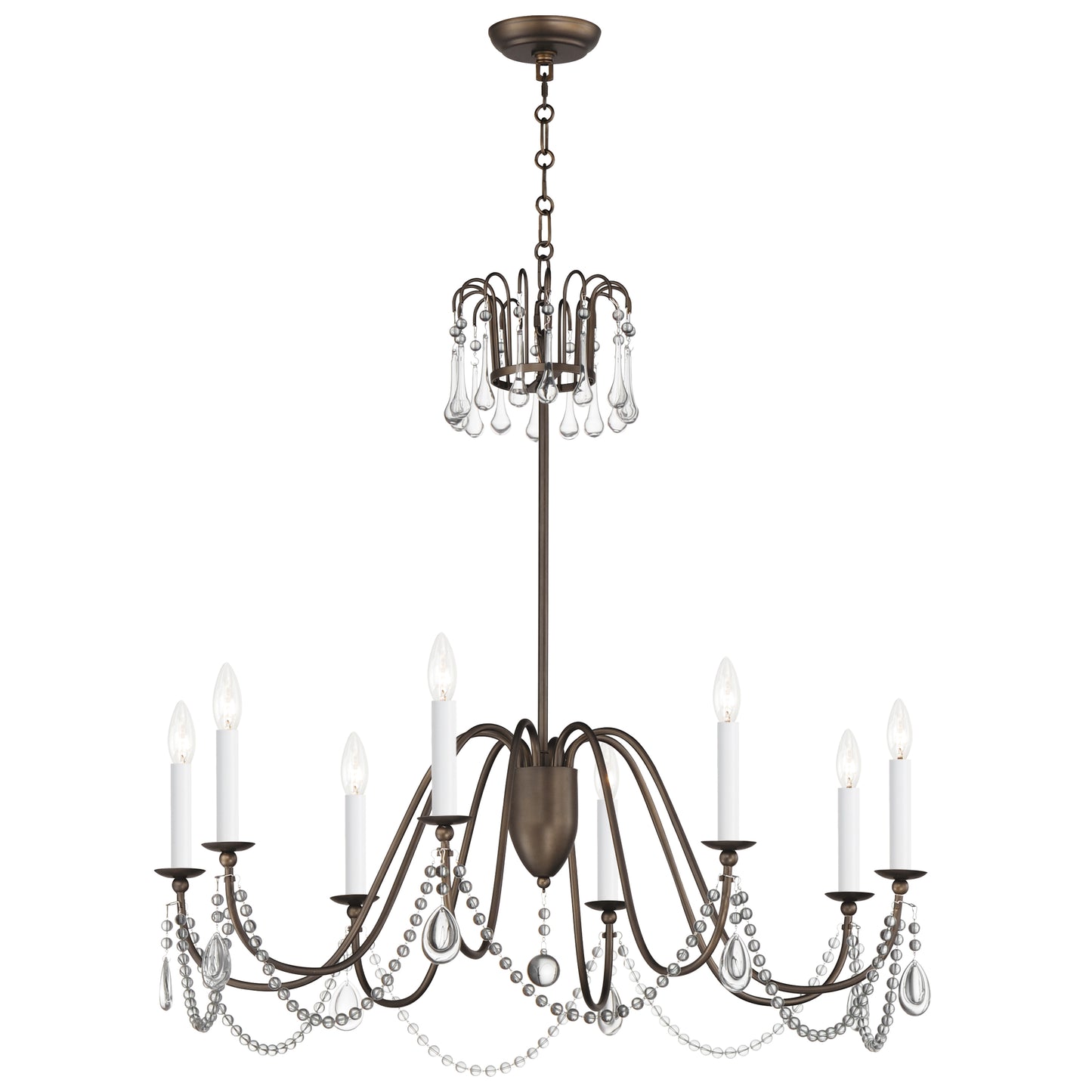 Plumette 8-Light Chandelier w Crystal Chestnut Bronze by Maxim Lighting