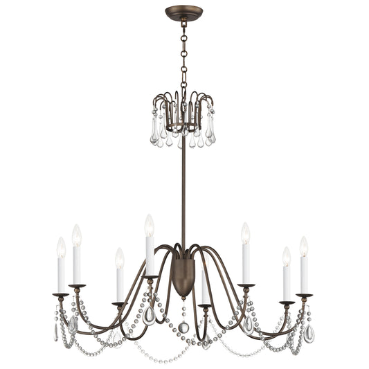 Plumette 8-Light Chandelier w Crystal Chestnut Bronze by Maxim Lighting
