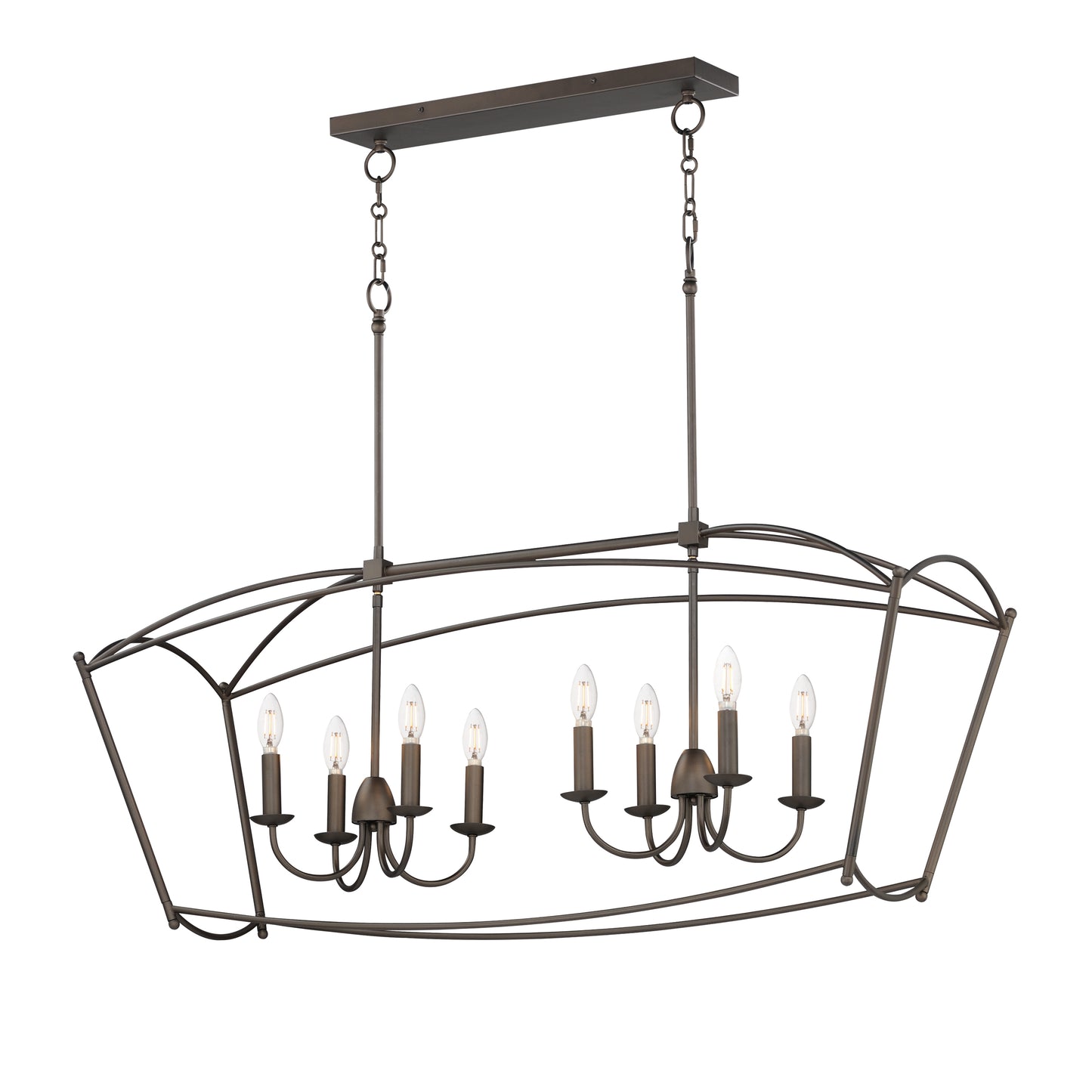 Plumette 8-Light Linear Pendant Chestnut Bronze by Maxim Lighting