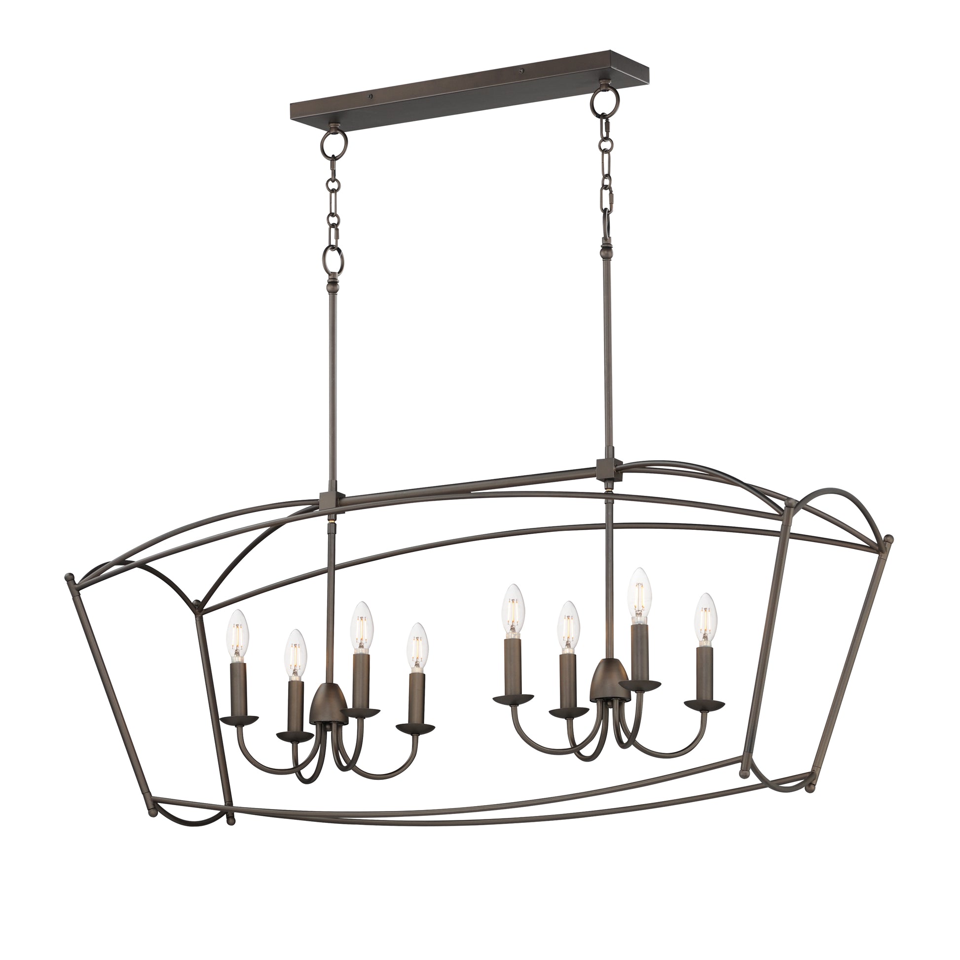 Plumette 8-Light Linear Pendant Chestnut Bronze by Maxim Lighting