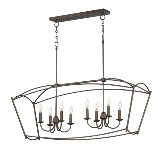 Plumette 8-Light Linear Pendant Chestnut Bronze by Maxim Lighting
