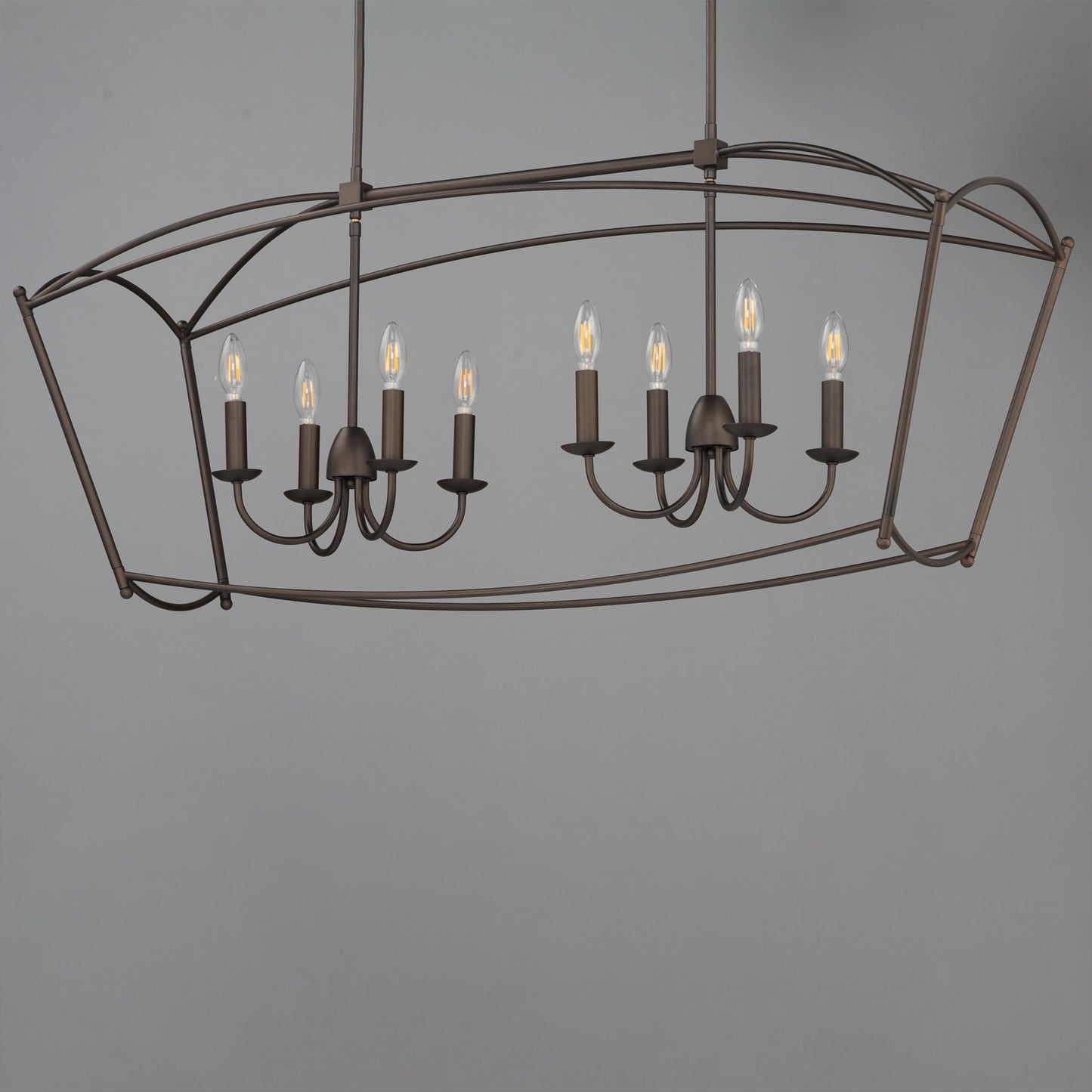 Plumette 8-Light Linear Pendant Chestnut Bronze by Maxim Lighting