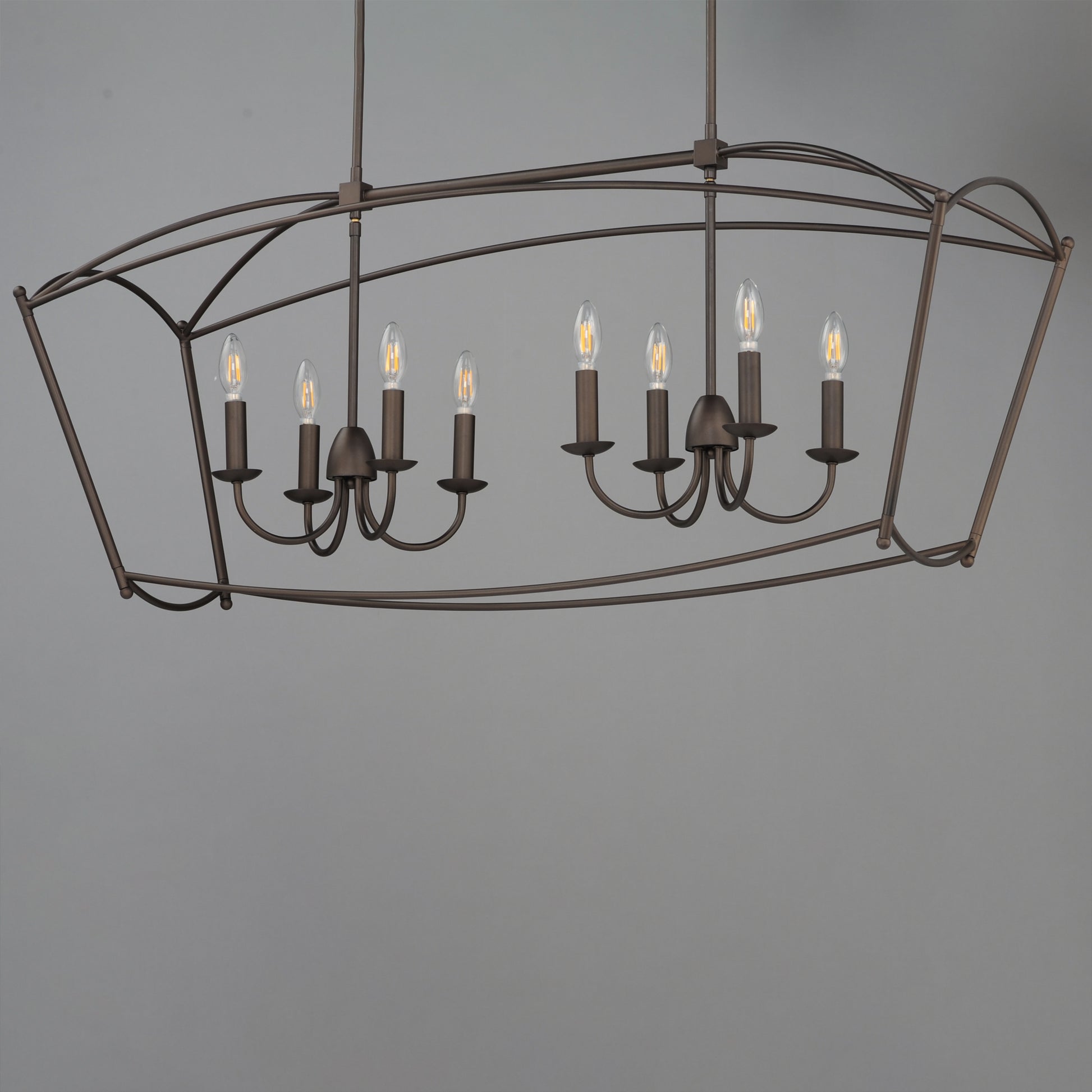 Plumette 8-Light Linear Pendant Chestnut Bronze by Maxim Lighting