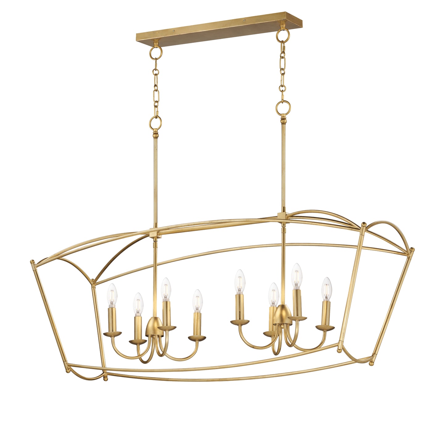 Plumette 8-Light Linear Pendant Gold Leaf by Maxim Lighting