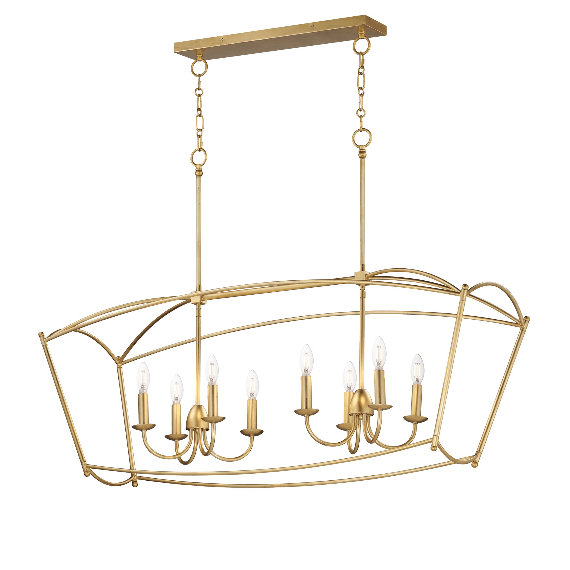 Plumette 8-Light Linear Pendant Gold Leaf by Maxim Lighting