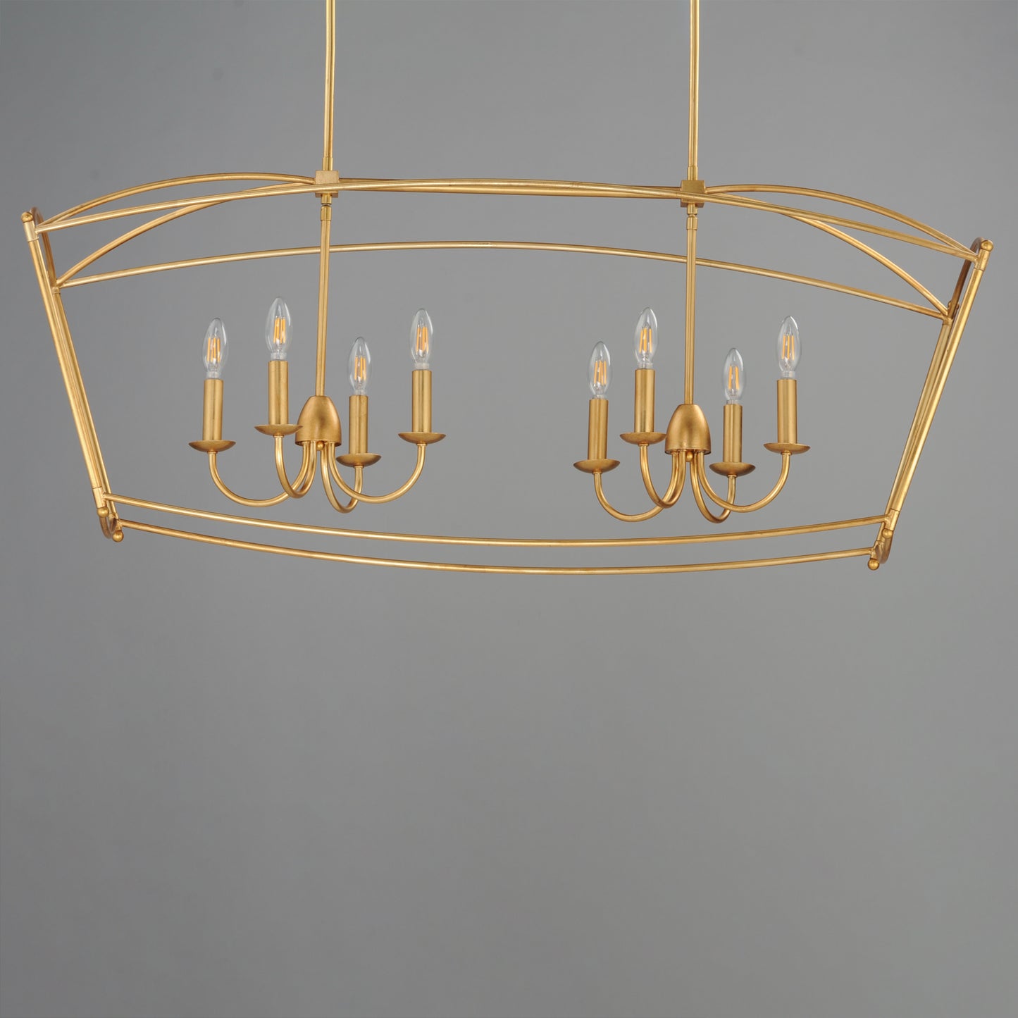 Plumette 8-Light Linear Pendant Gold Leaf by Maxim Lighting