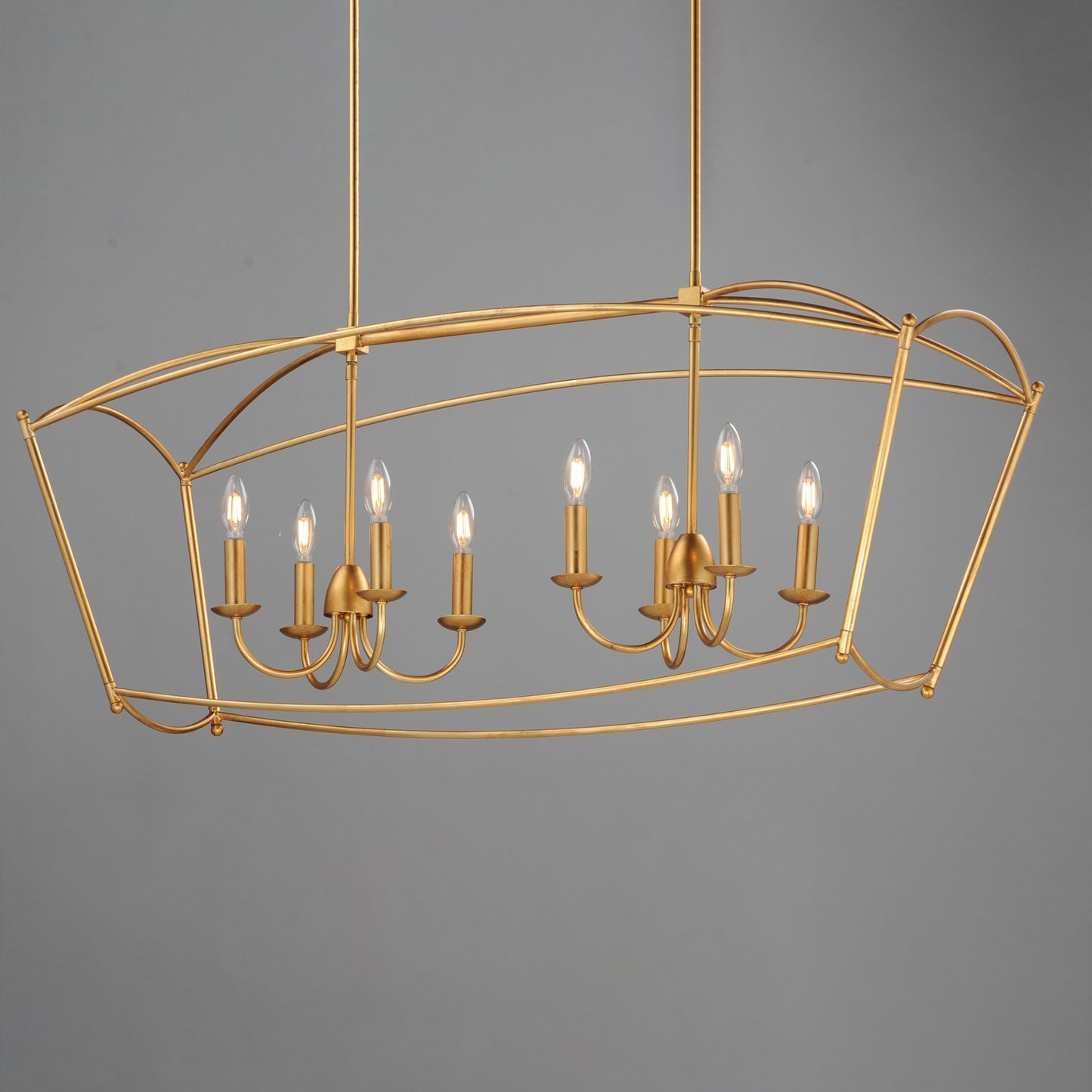 Plumette 8-Light Linear Pendant Gold Leaf by Maxim Lighting