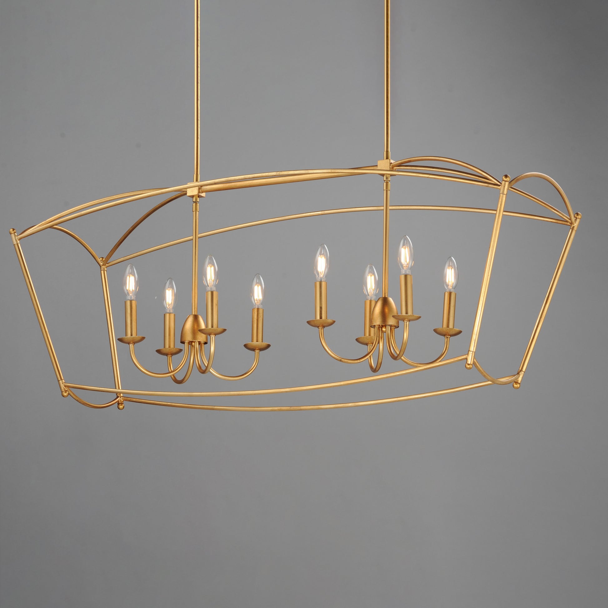 Plumette 8-Light Linear Pendant Gold Leaf by Maxim Lighting