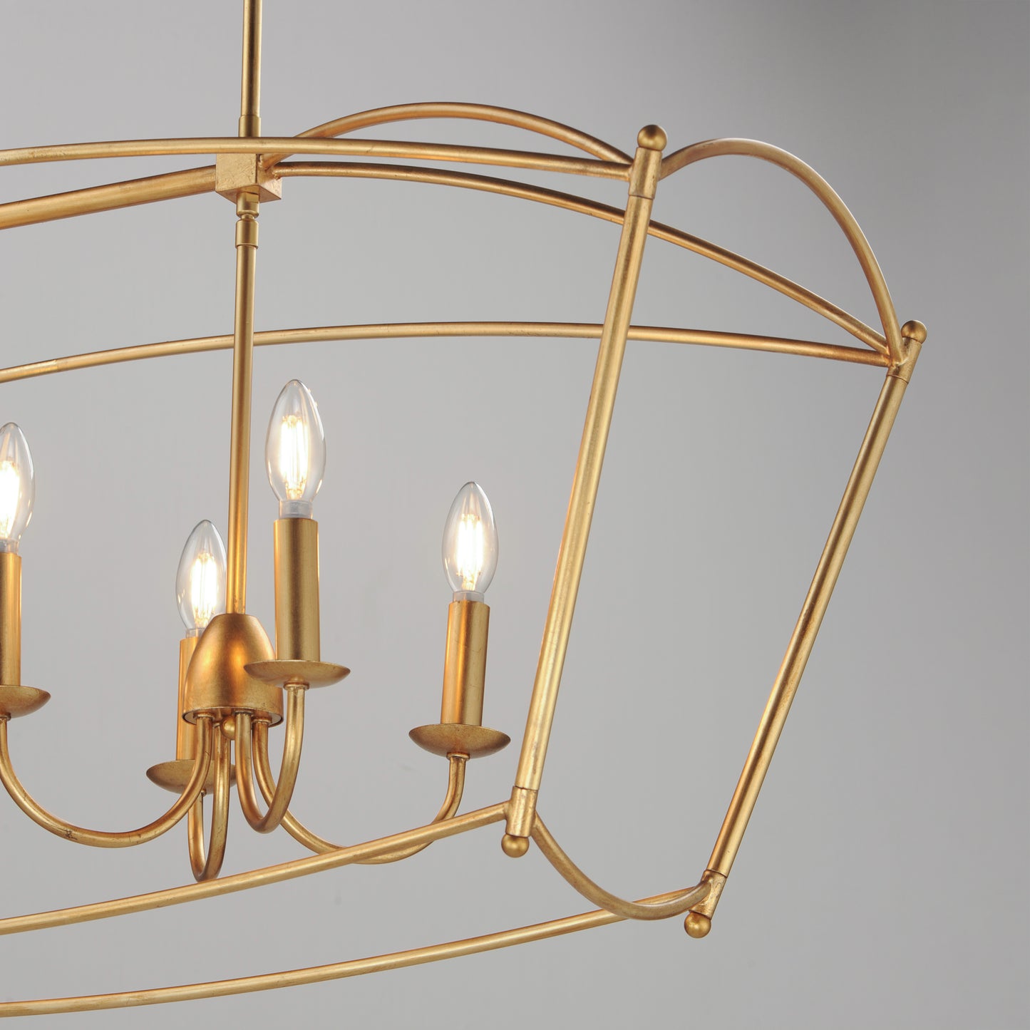 Plumette 8-Light Linear Pendant Gold Leaf by Maxim Lighting