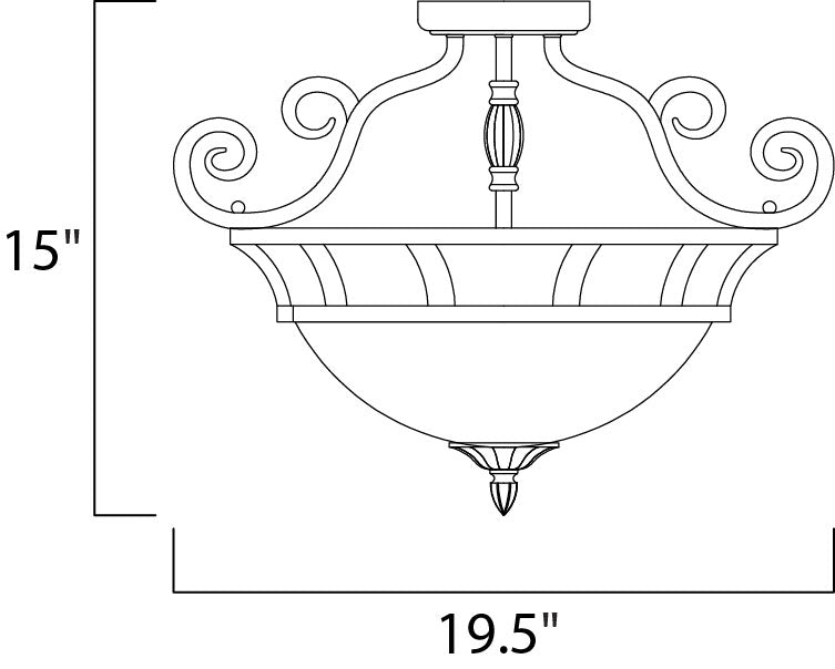 Manor 2-Light Semi-Flush Mount Oil Rubbed Bronze by Maxim Lighting