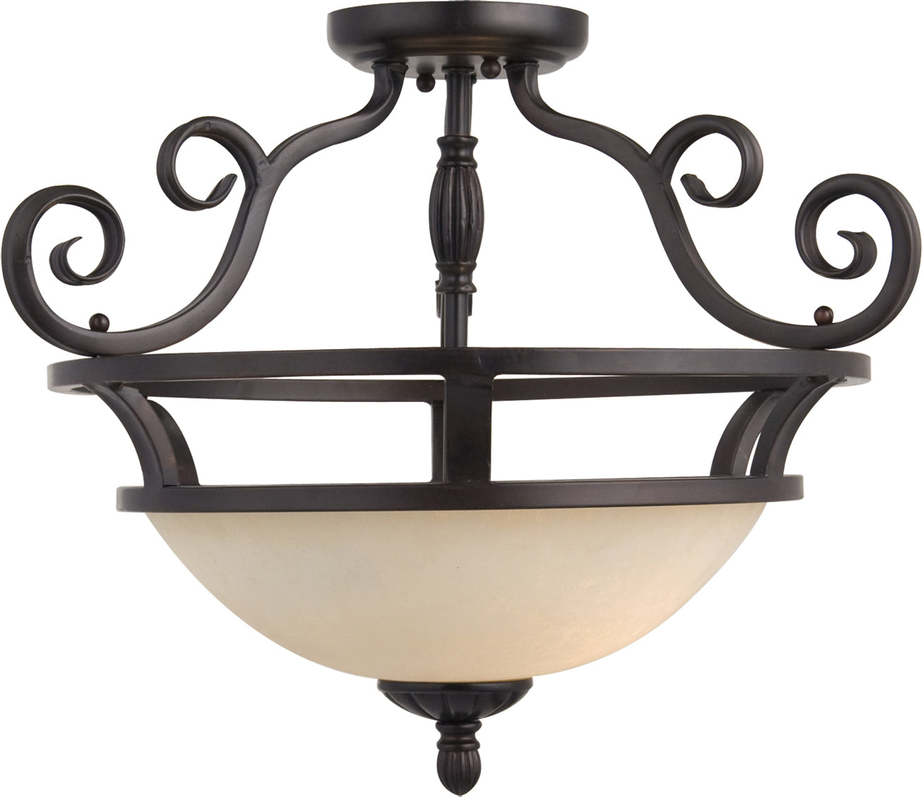 Manor 2-Light Semi-Flush Mount Oil Rubbed Bronze by Maxim Lighting