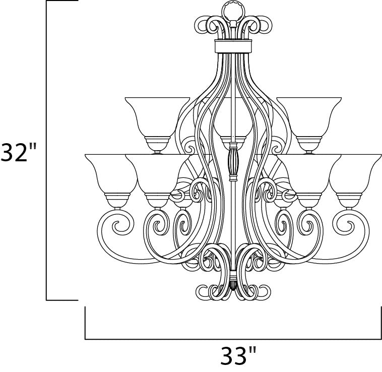 Manor 9-Light Chandelier Oil Rubbed Bronze by Maxim Lighting