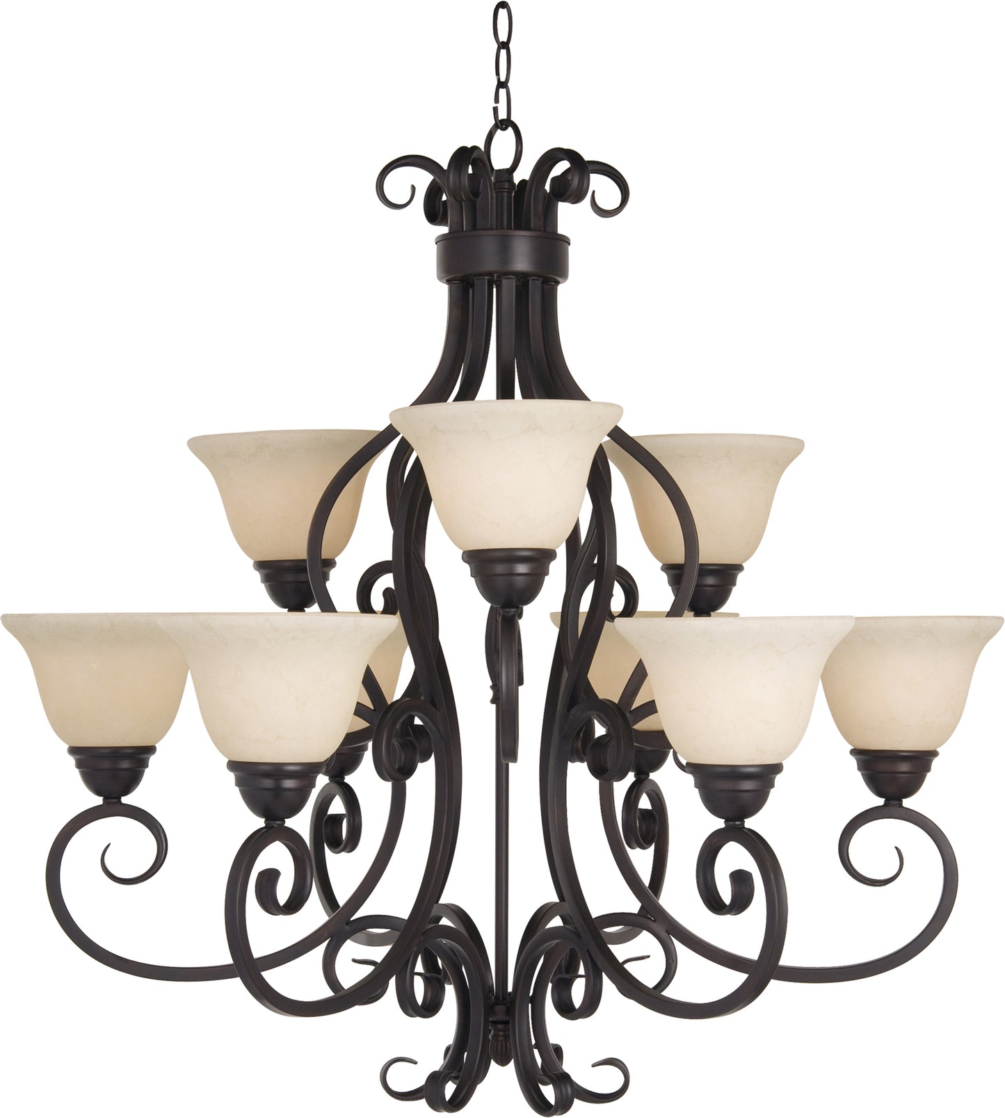 Manor 9-Light Chandelier Oil Rubbed Bronze by Maxim Lighting