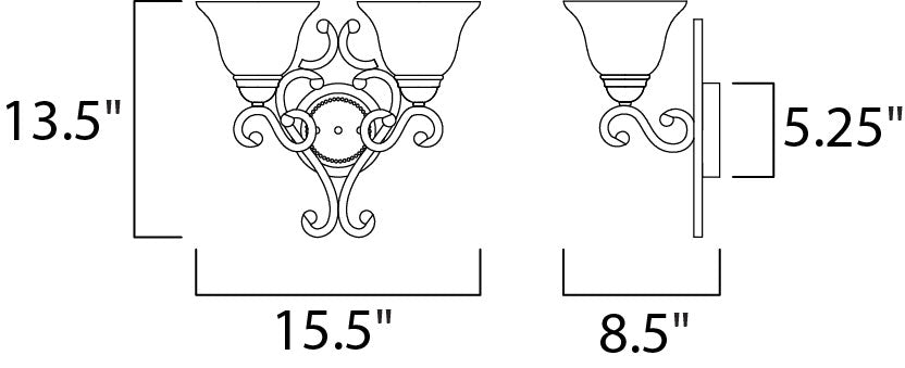 Manor 2-Light Wall Sconce Oil Rubbed Bronze by Maxim Lighting