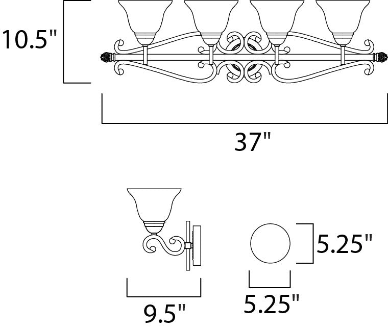 Manor 4-Light Bath Vanity Oil Rubbed Bronze by Maxim Lighting