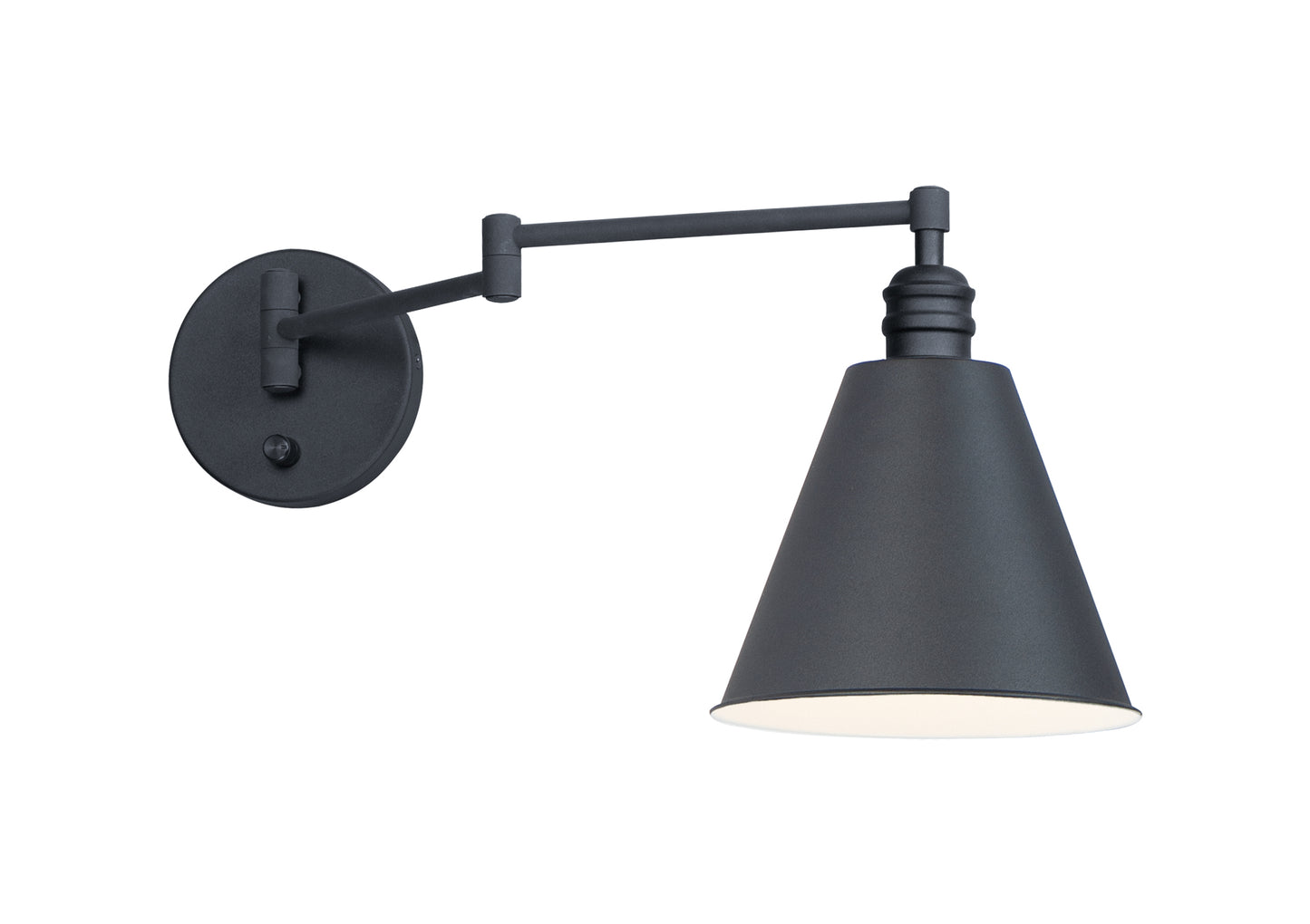 Library Wall Sconce Horizontal Swing Arm Black by Maxim Lighting