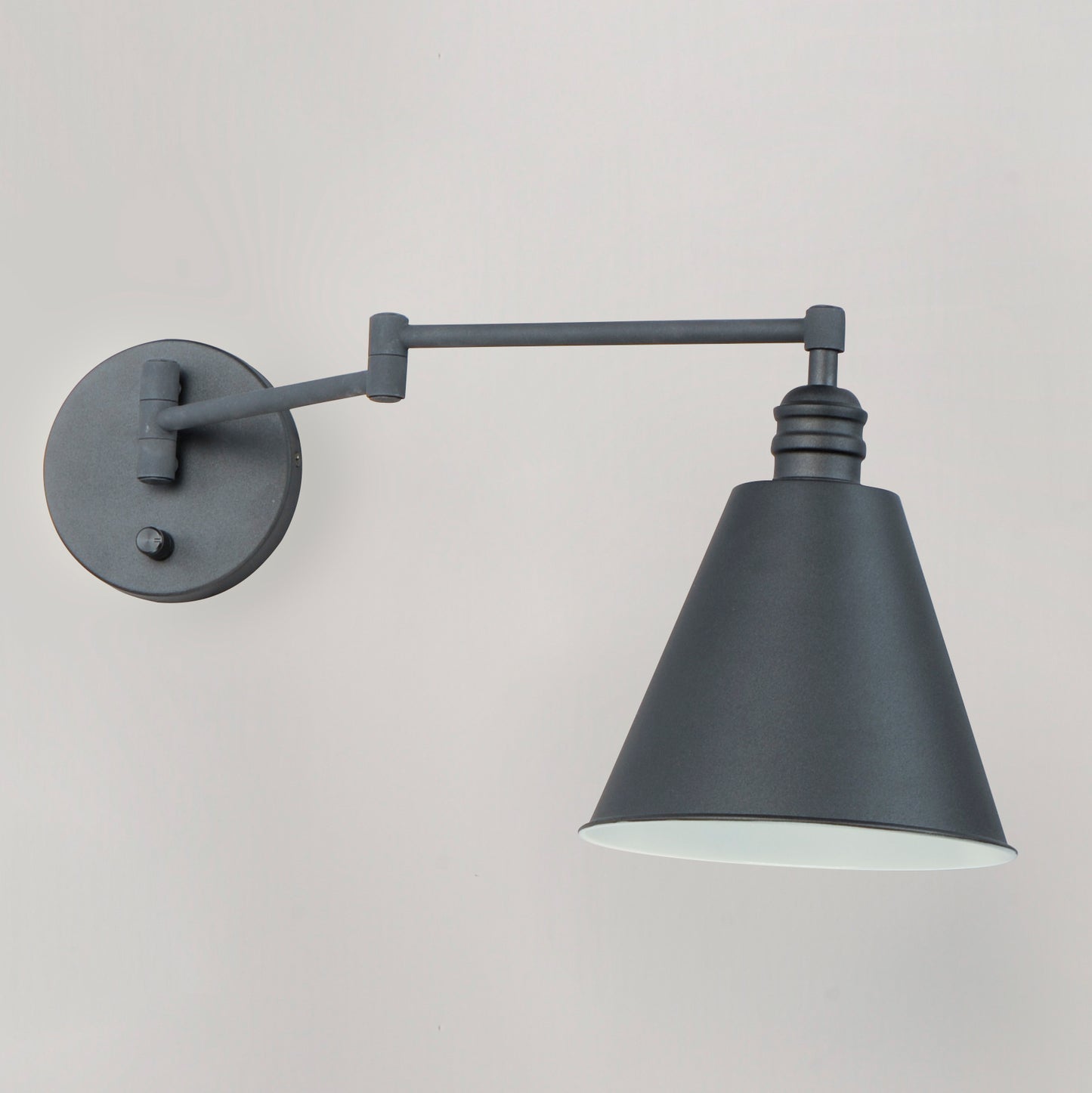 Library Wall Sconce Horizontal Swing Arm Black by Maxim Lighting