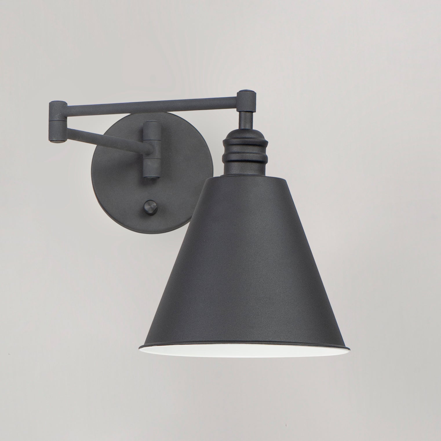 Library Wall Sconce Horizontal Swing Arm Black by Maxim Lighting