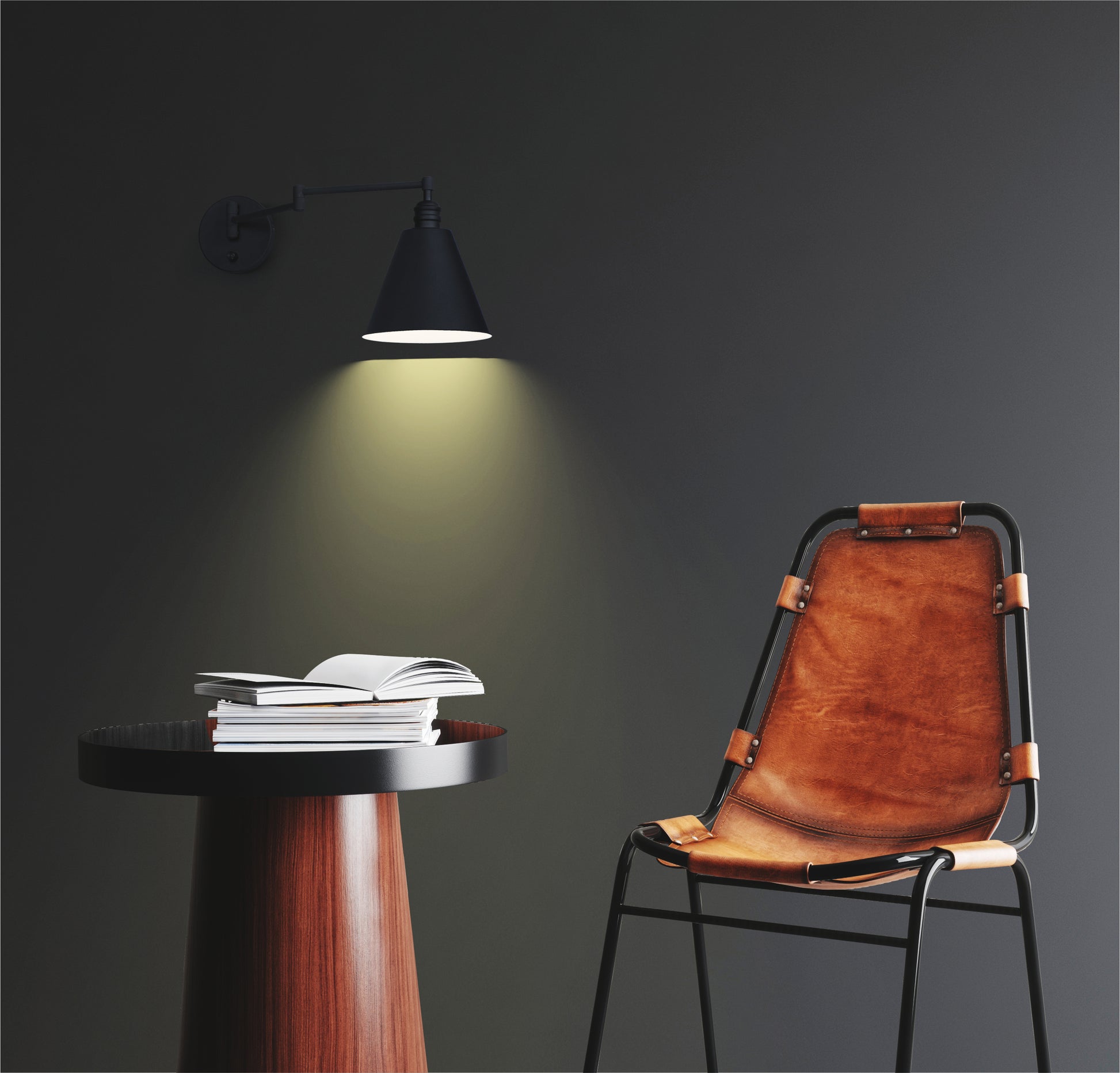 Library Wall Sconce Horizontal Swing Arm Black by Maxim Lighting