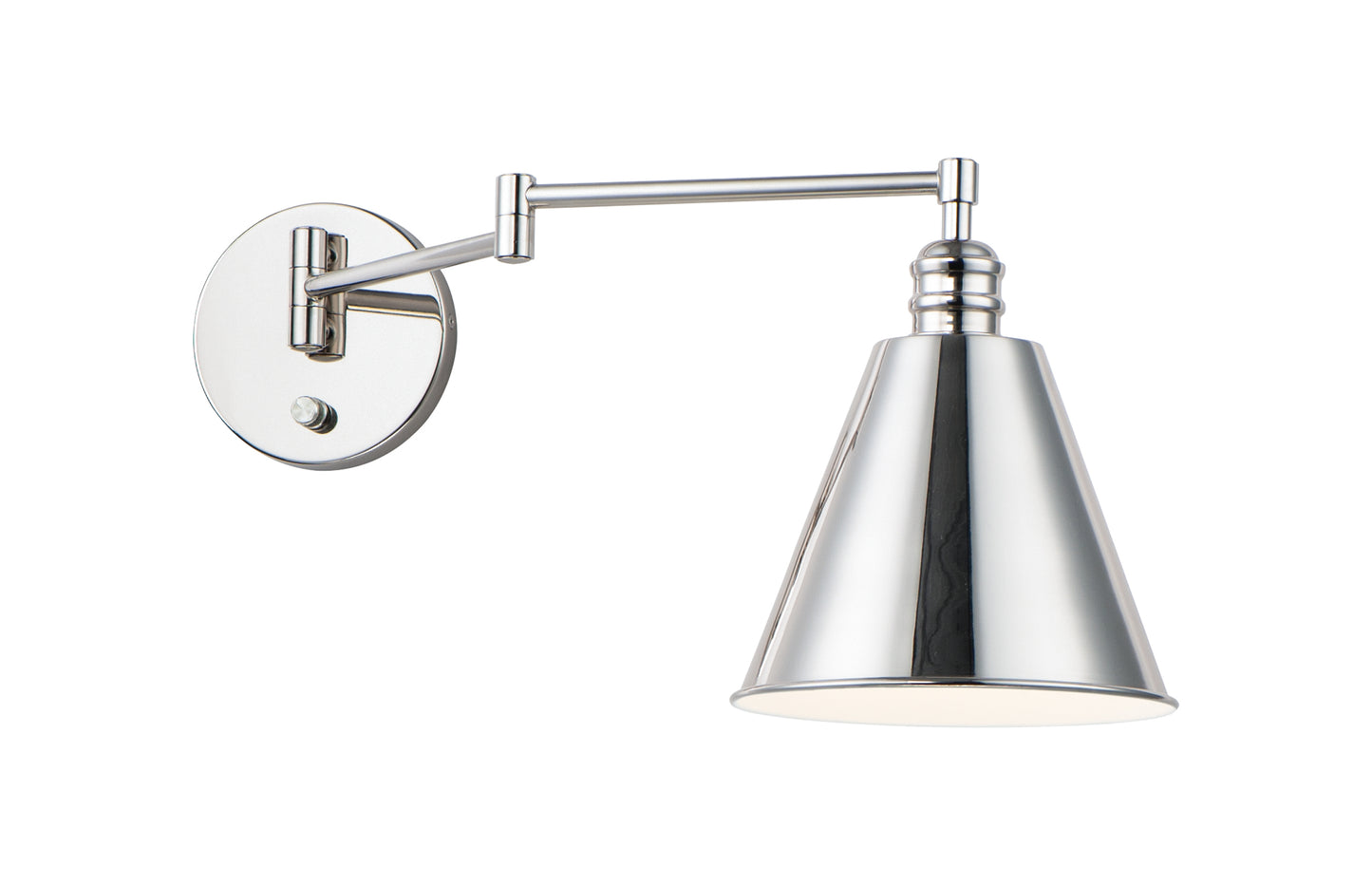 Library Wall Sconce Horizontal Swing Arm Polished Nickel by Maxim Lighting